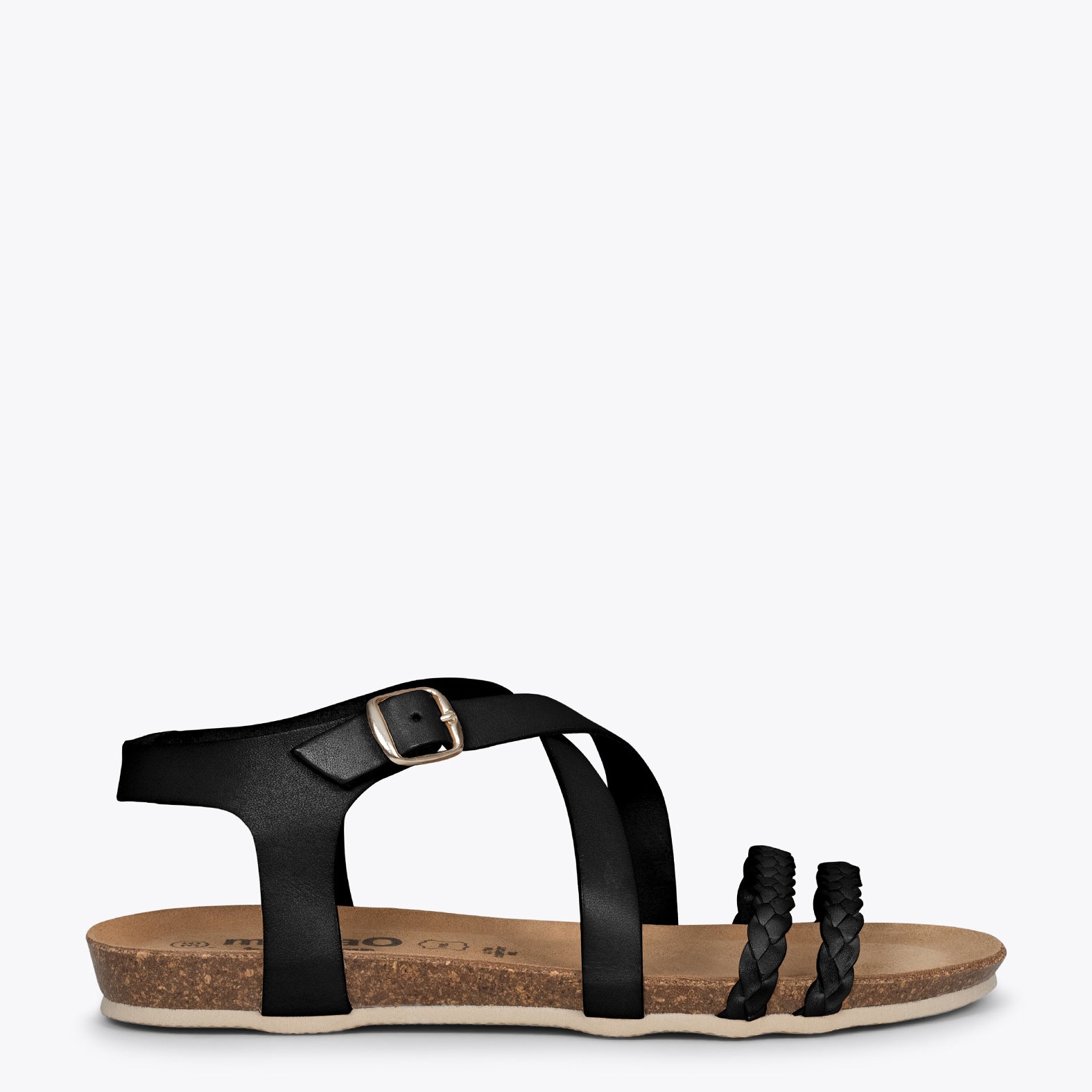 INDIE BLACK BIO sandals with straps miMaO