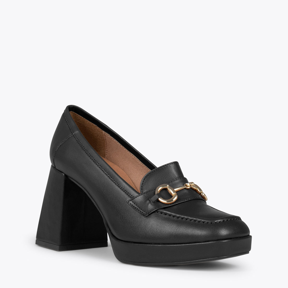 ANNETTE – Mocasines de mujer con tacón y plataforma NEGRO