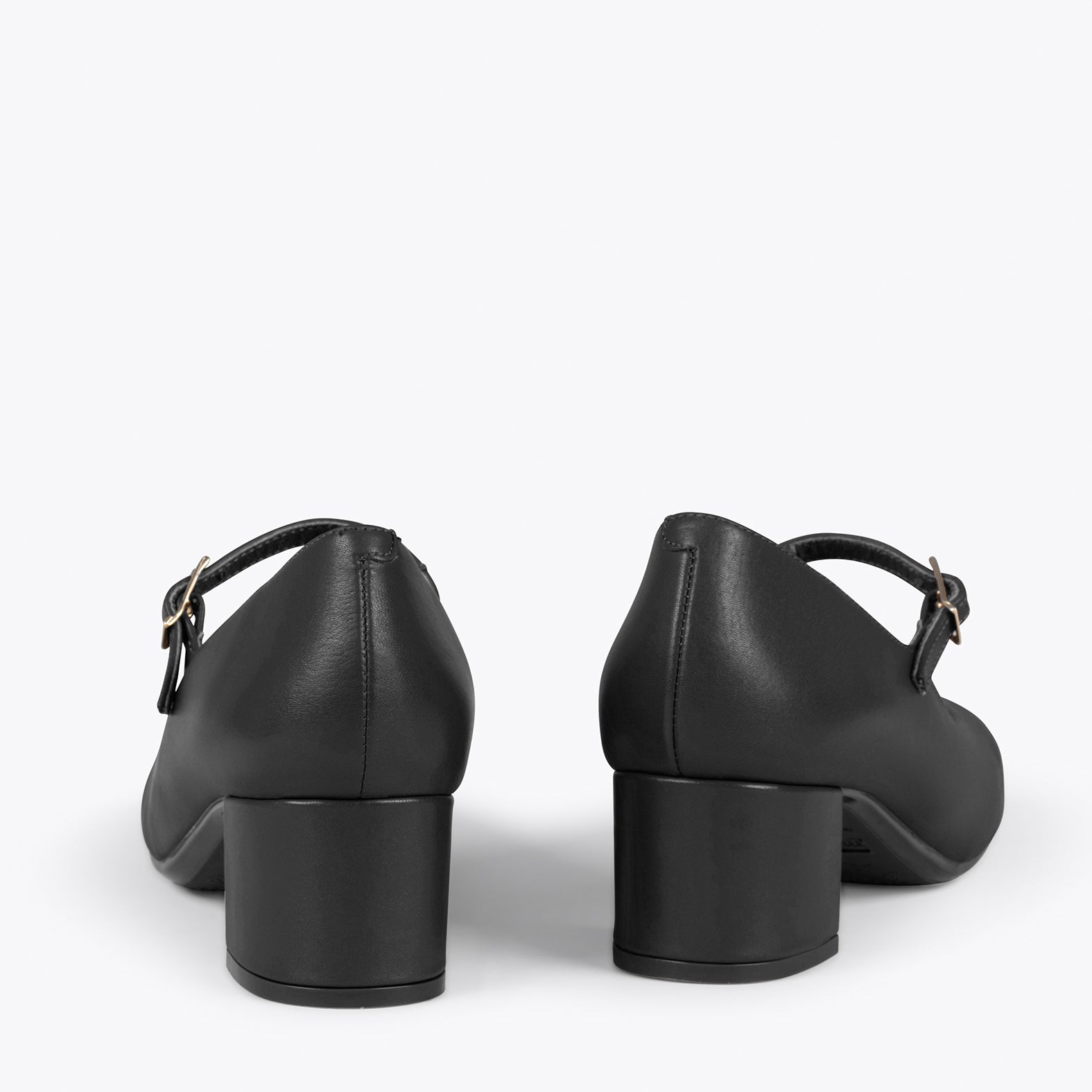 BELLA – BLACK nappa leather mary-jane shoes