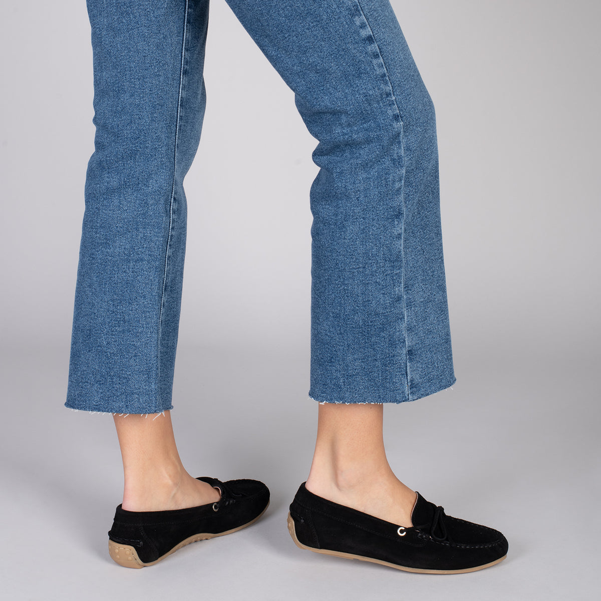 LAZO – Mocasines planos de mujer con plantilla extraíble Negro