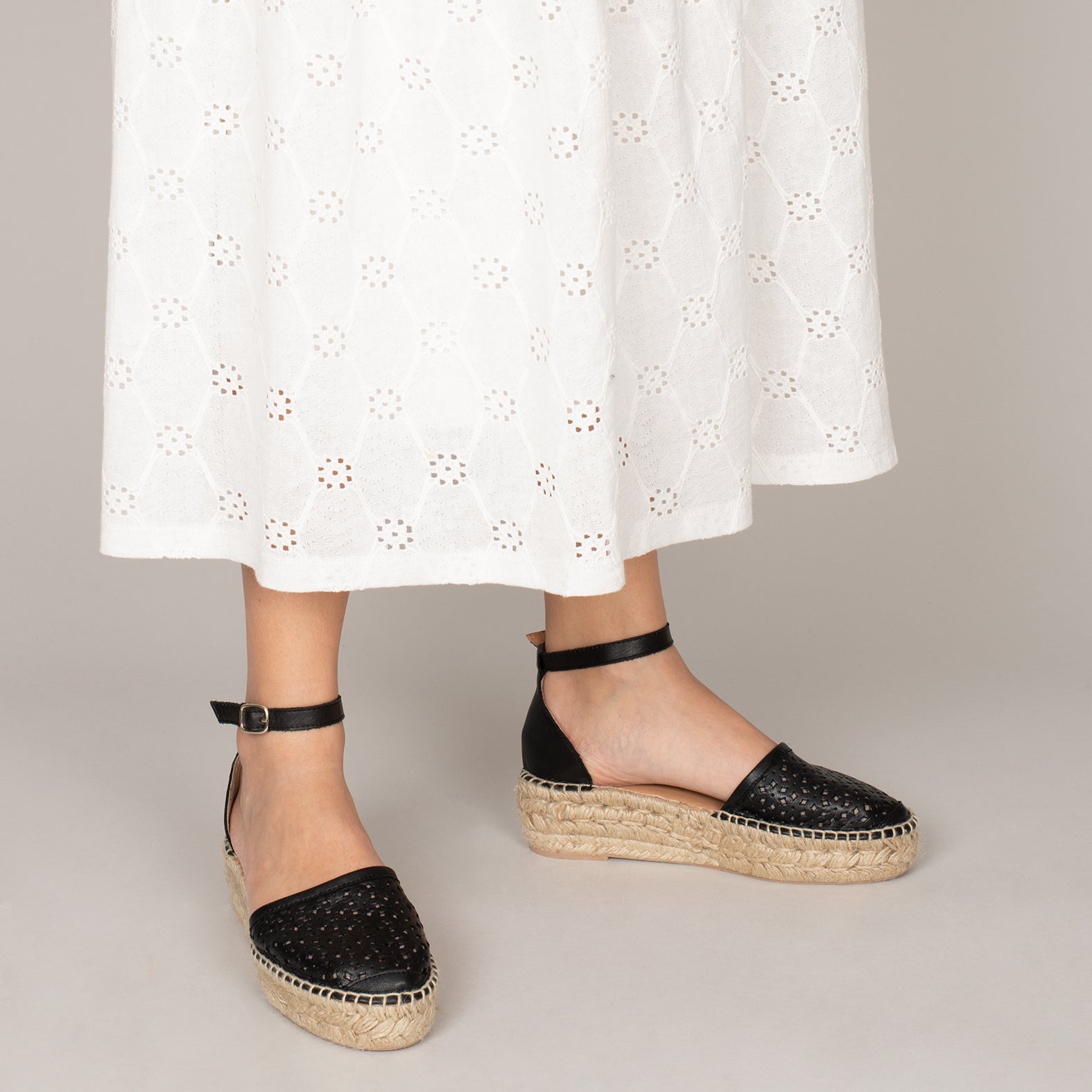 ALHAMBRA - Espadrilles à plateforme NOIR