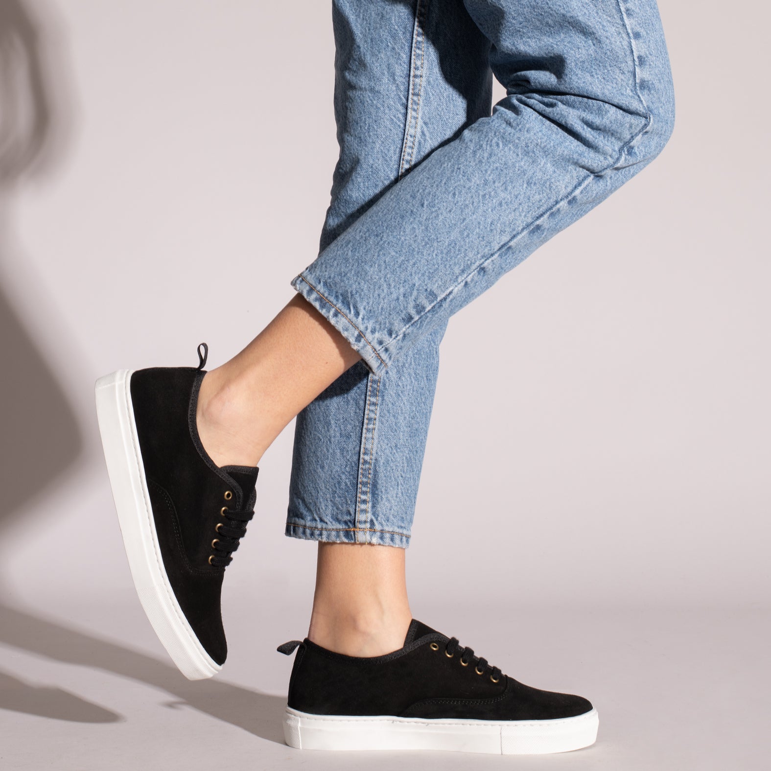 WANDER Zapatillas con plataforma de mujer NEGRA