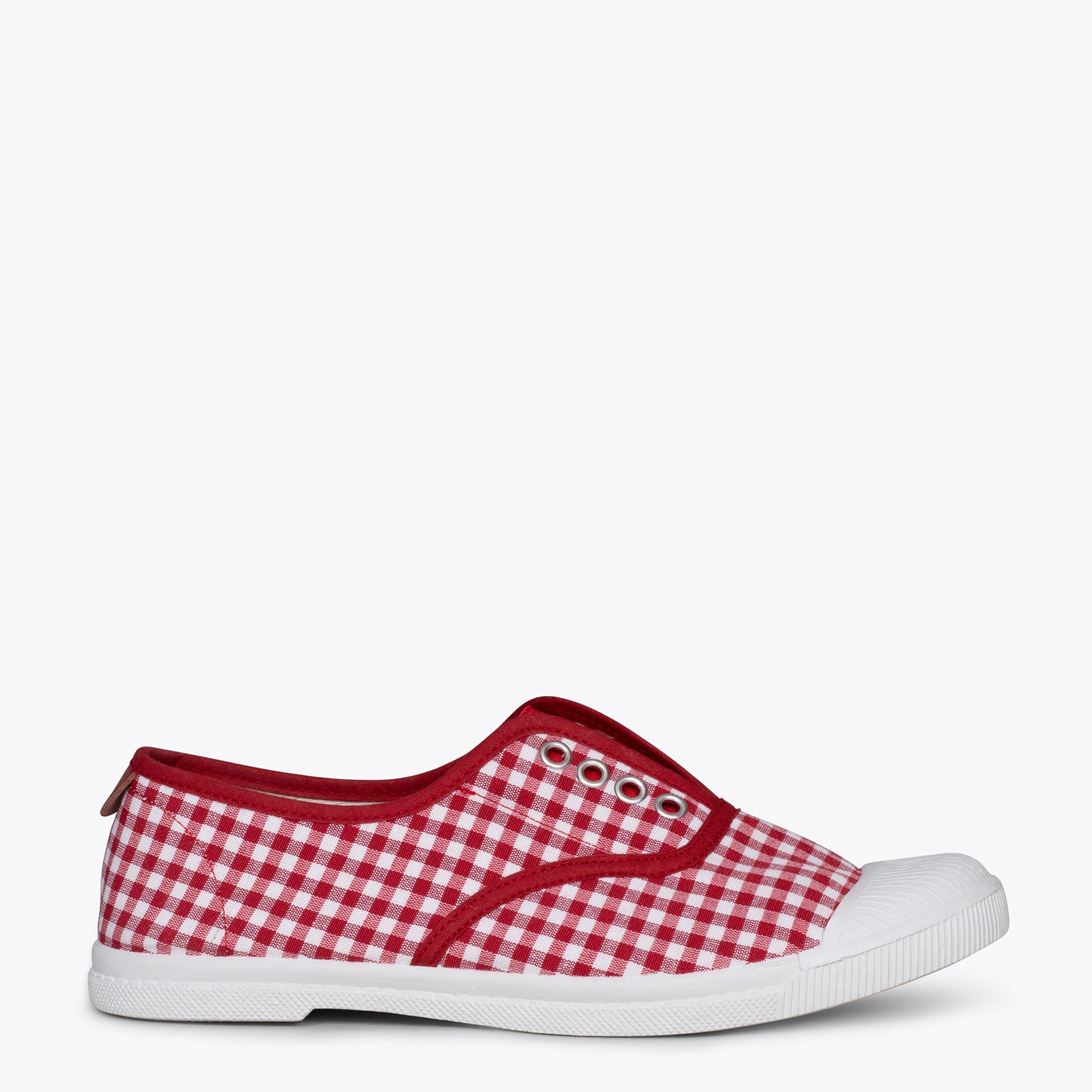 WAY - Zapatillas sin cordones de lona vichy ROJO