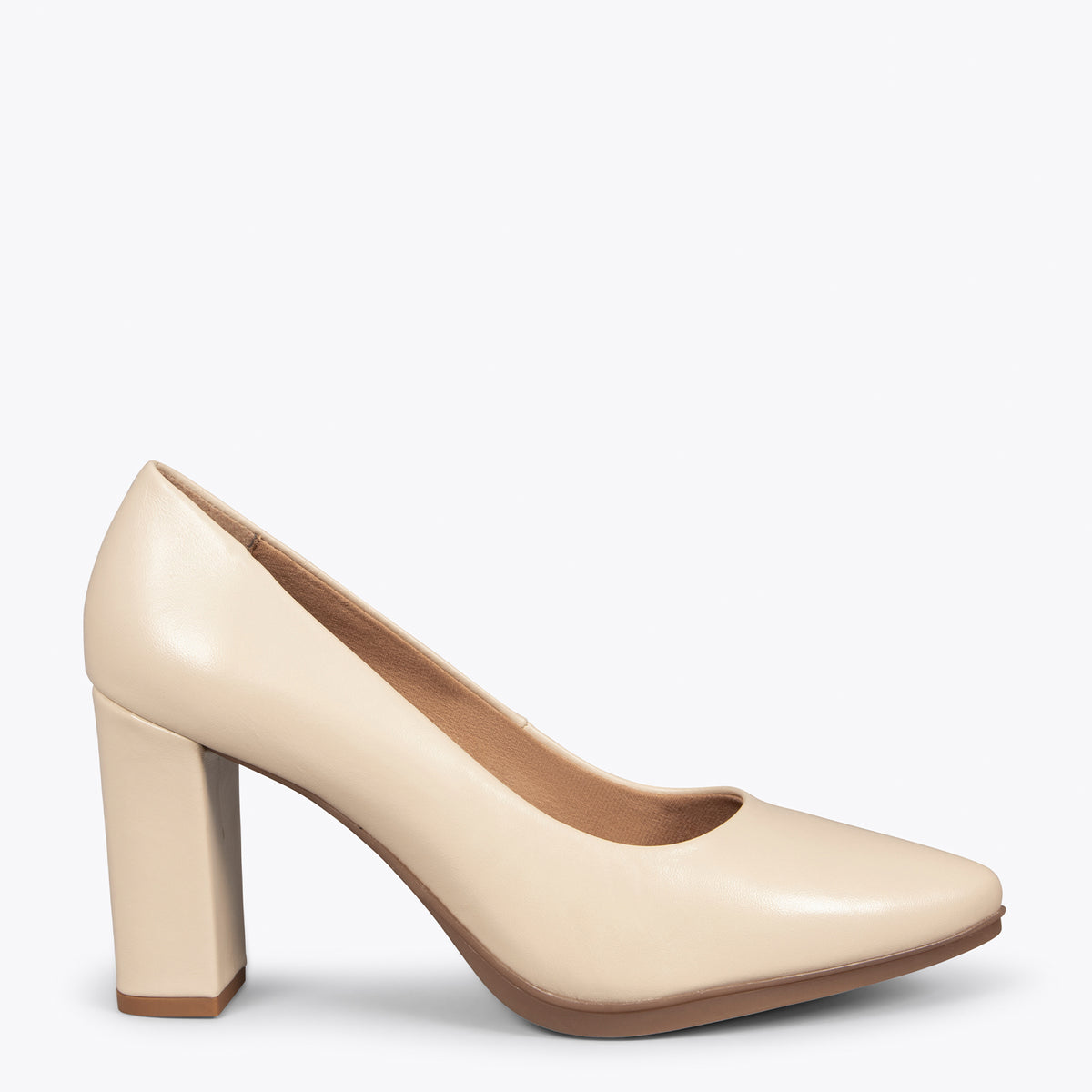 URBAN SALON – Zapatos de tacón alto de napa BEIGE