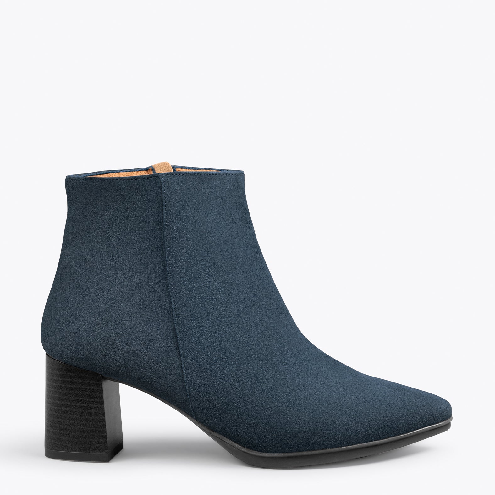 CITY - Botines de tacón ancho y punta fina MARINO