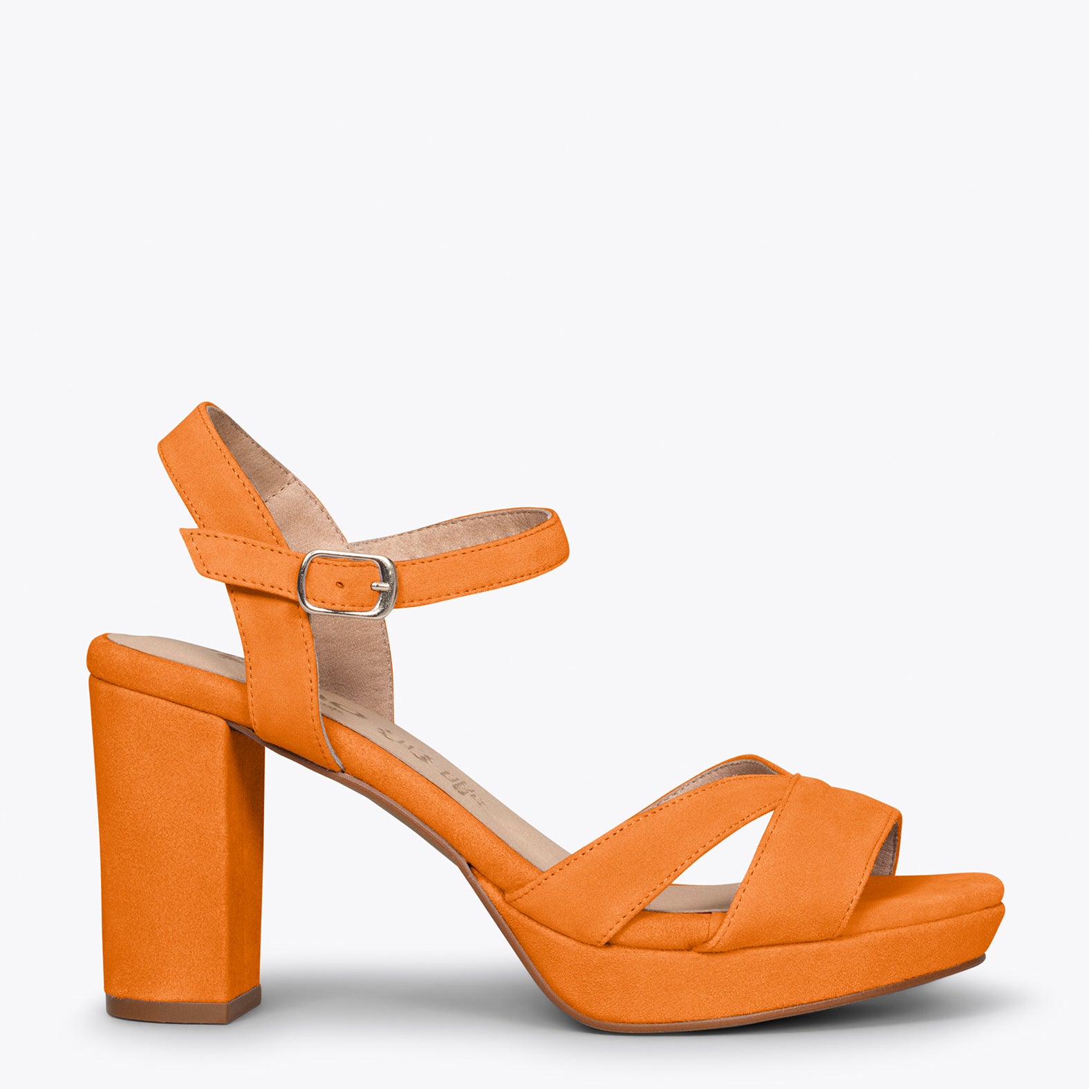PARIS – ORANGE high heel sandal with platform