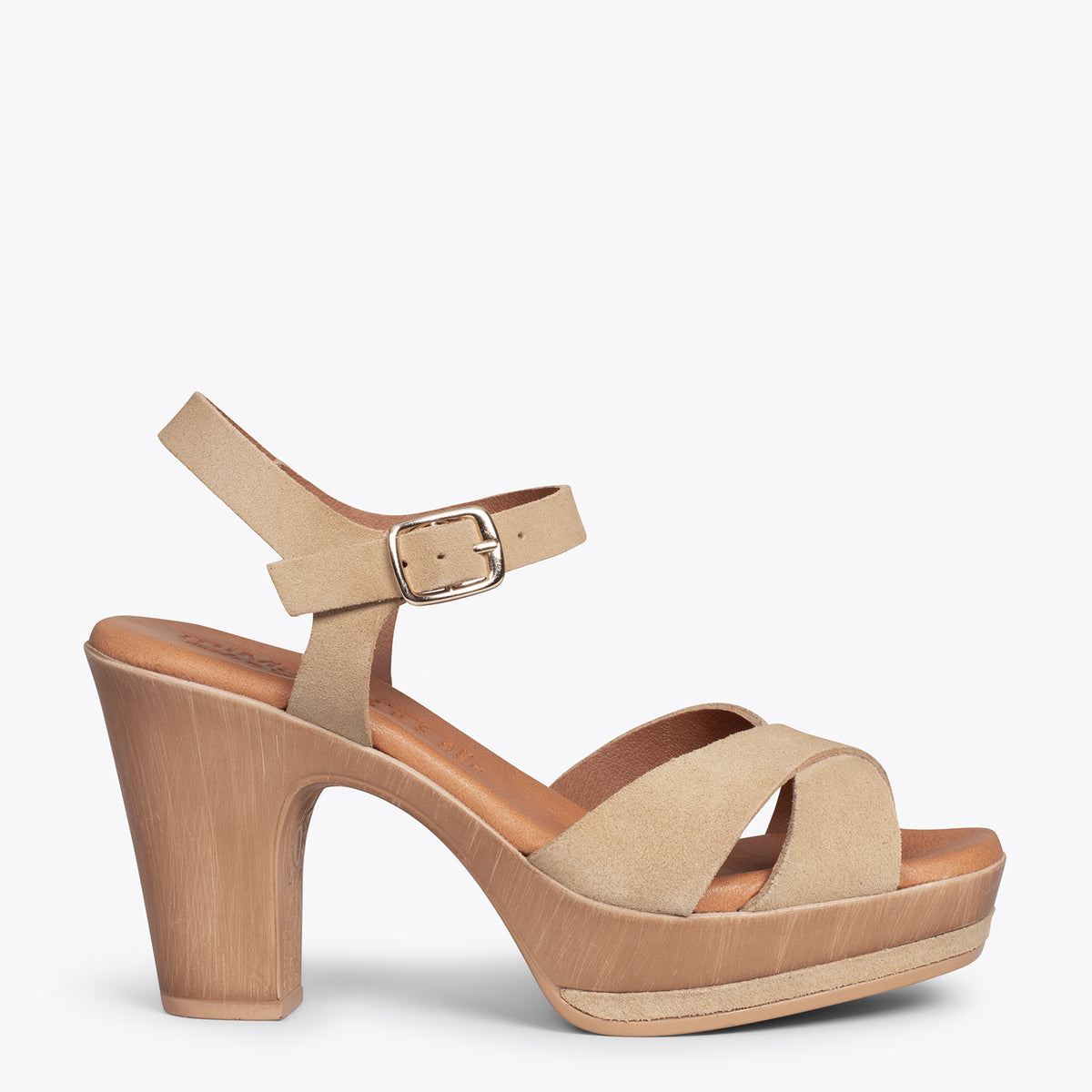 MYKONOS – BEIGE high heel sandals with platform