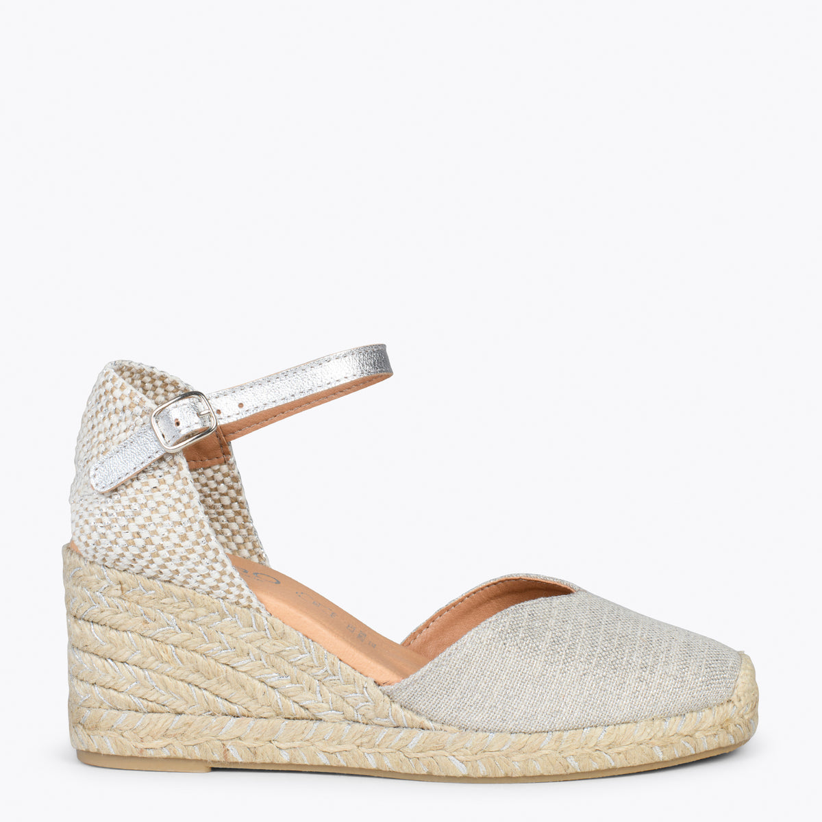 DUNE – SILVER metallic linen espadrilles