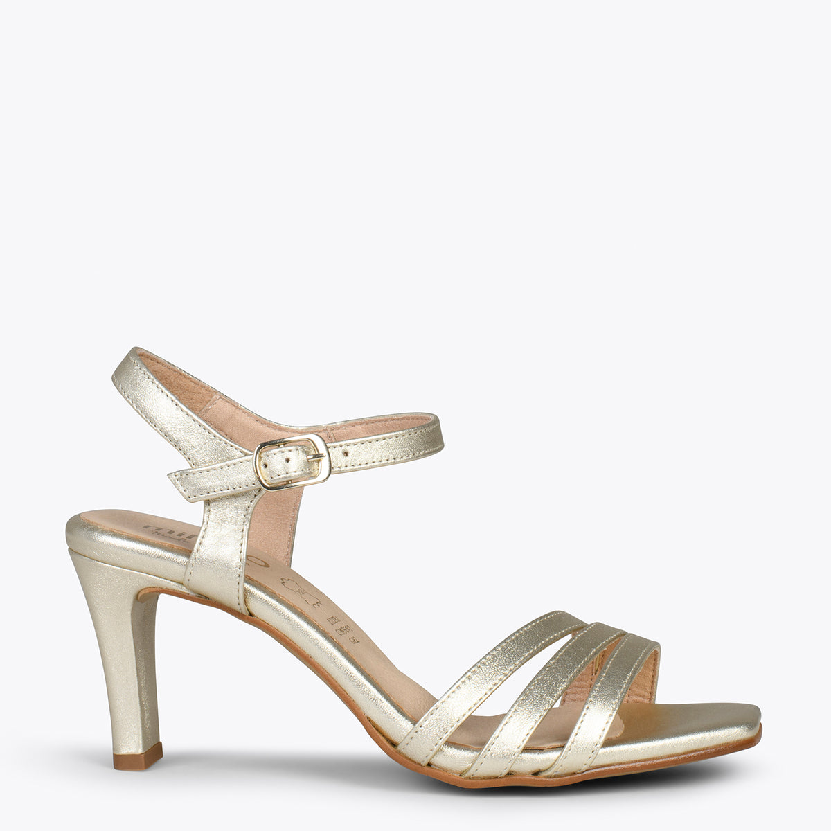 CANNES – GOLDEN strap high heel sandal