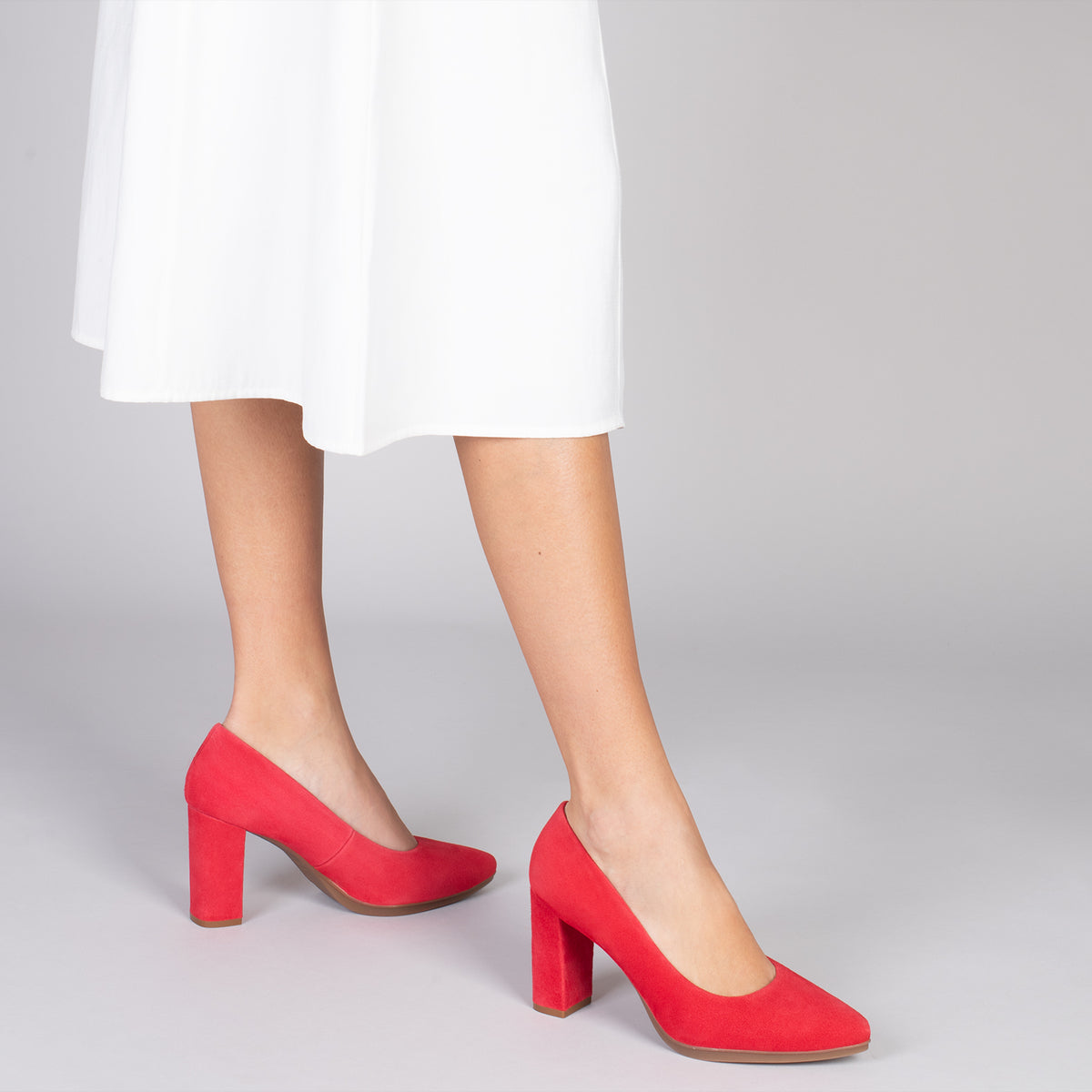 URBAN – RED suede leather high heel