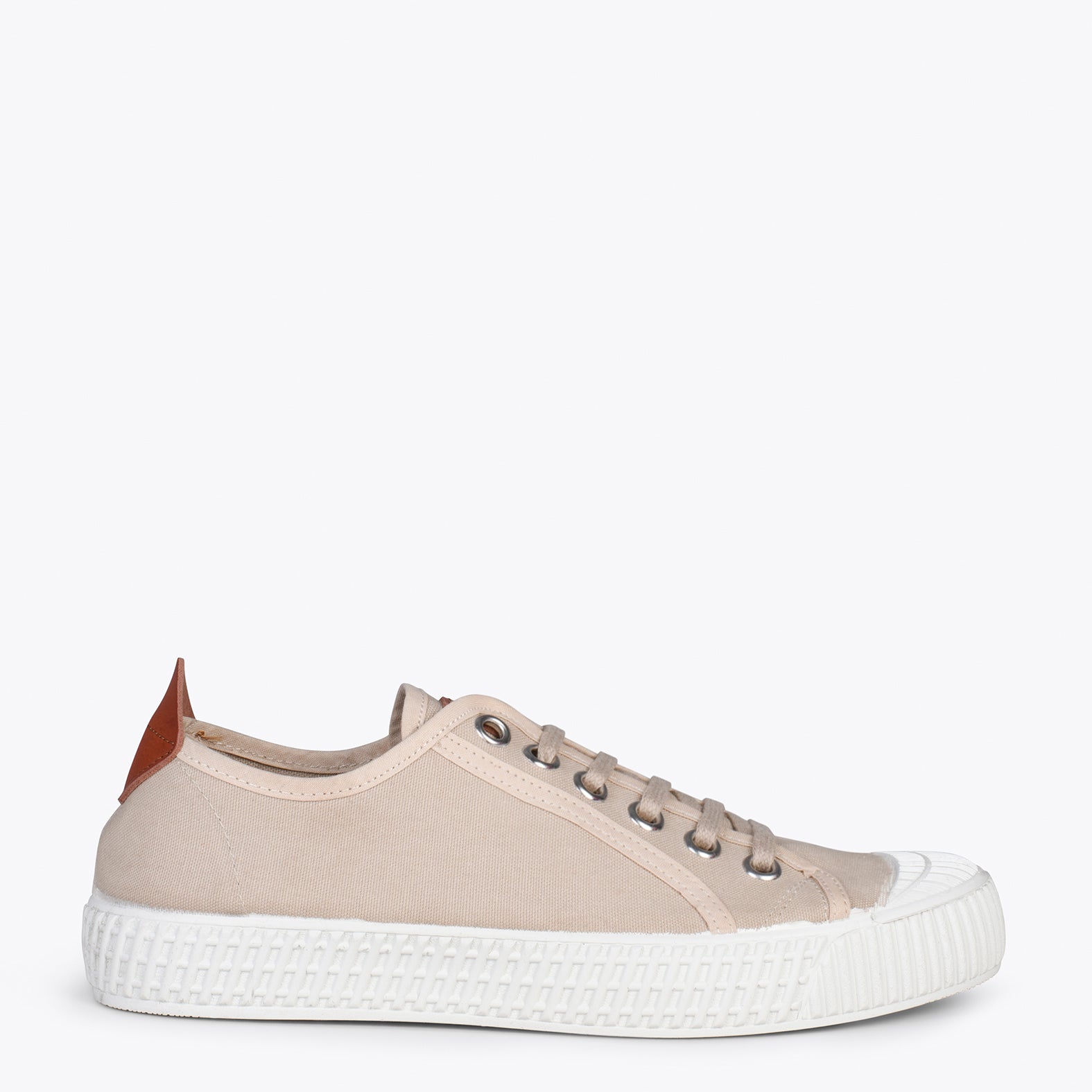 BAMBA Zapatillas casuals de lona para mujer BEIGE