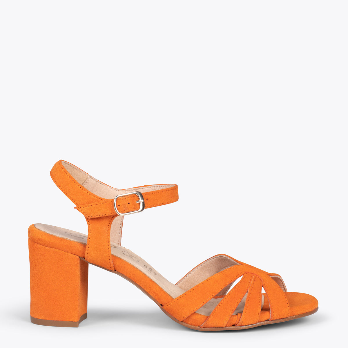 MUSA – Sandales à talon large ORANGE