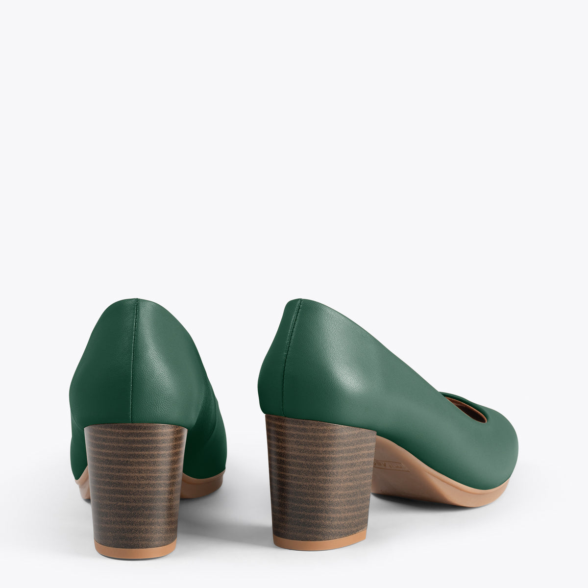 URBAN S SALON – Zapatos de tacón medio de napa VERDE BOTELLA