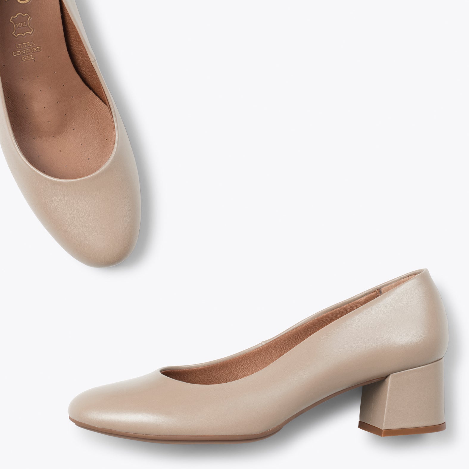 URBAN REDONDO SALON - Zapatos de tacón bajo de napa TAUPE