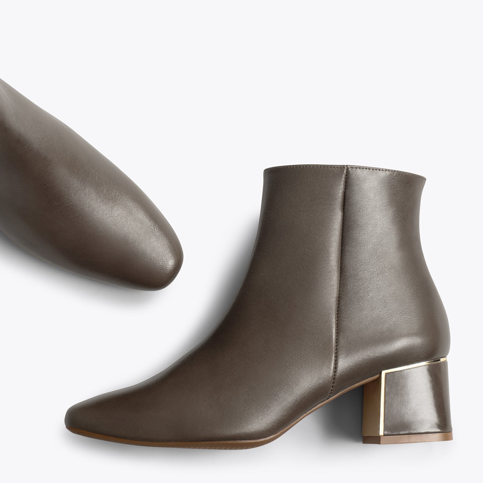 GOLD Botines de tacón TAUPE con detalle dorado - miMaO ®