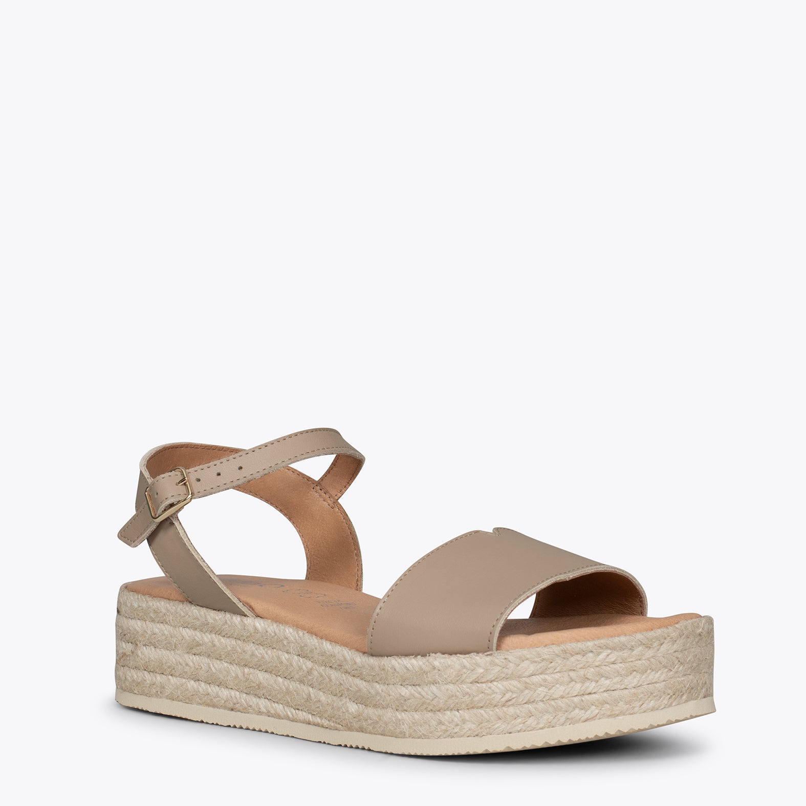 TARIFA Sandalias con plataforma de esparto TAUPE