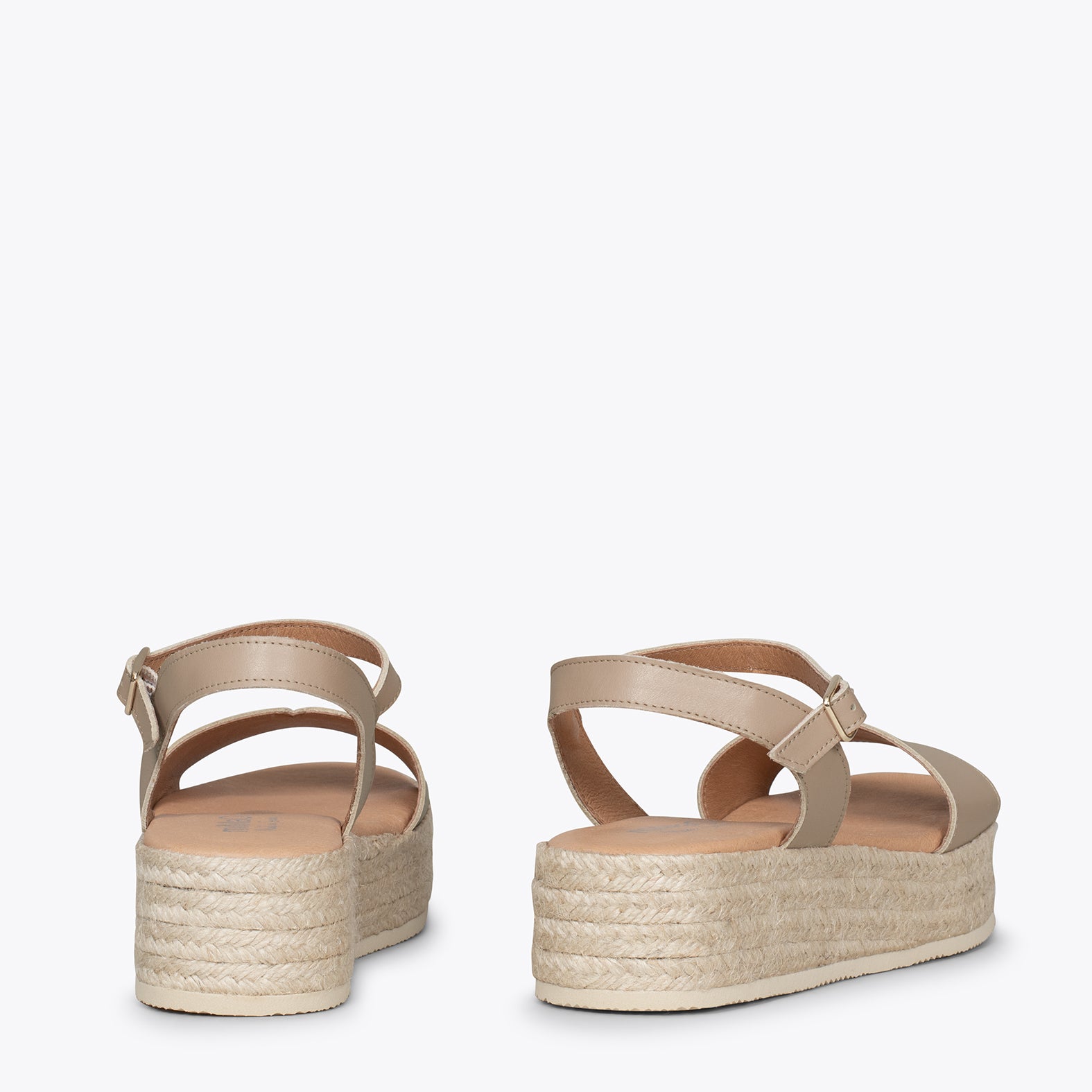 TARIFA Sandalias con plataforma de esparto TAUPE