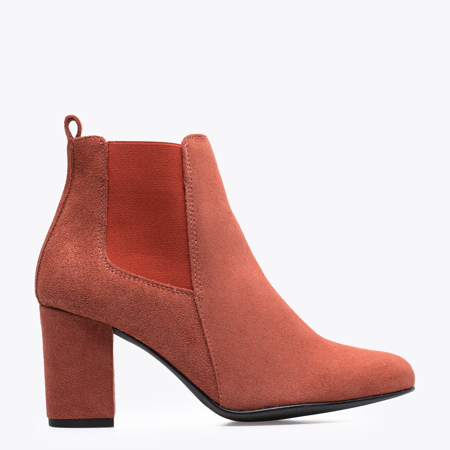 URBAN BOOTIE - CAMEL elastic high heel ankle boot