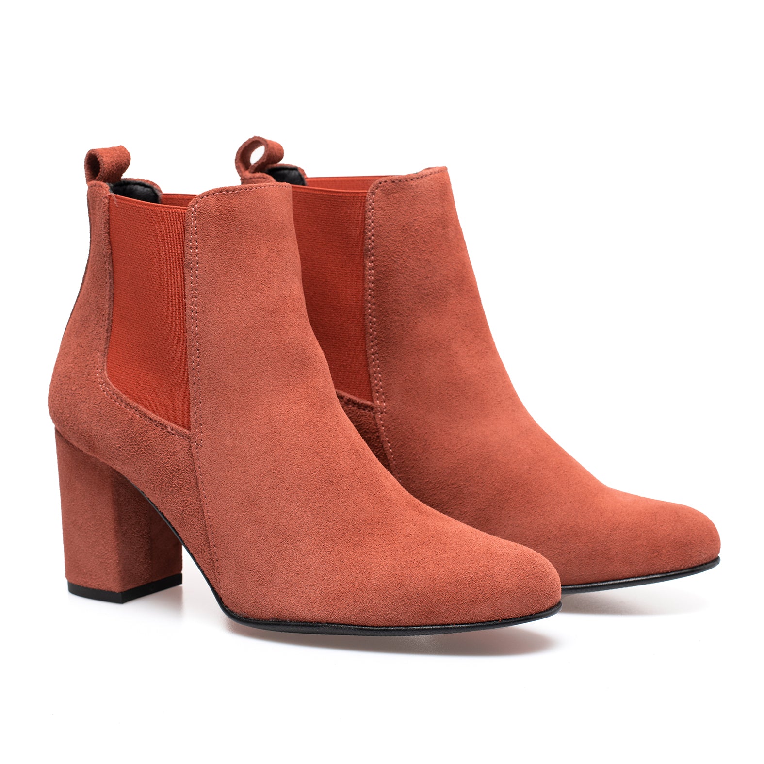 URBAN BOOTIE - CAMEL elastic high heel ankle boot