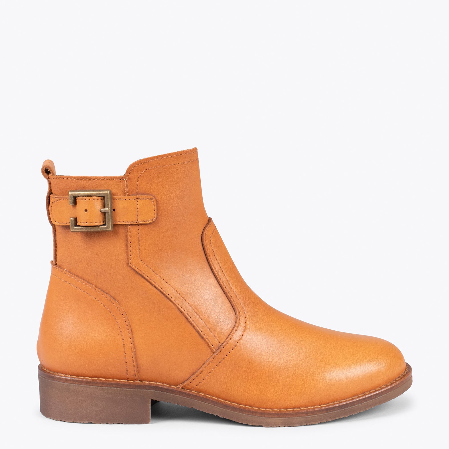 BIKER – Botines bajos con hebilla MARRÓN - miMaO ®