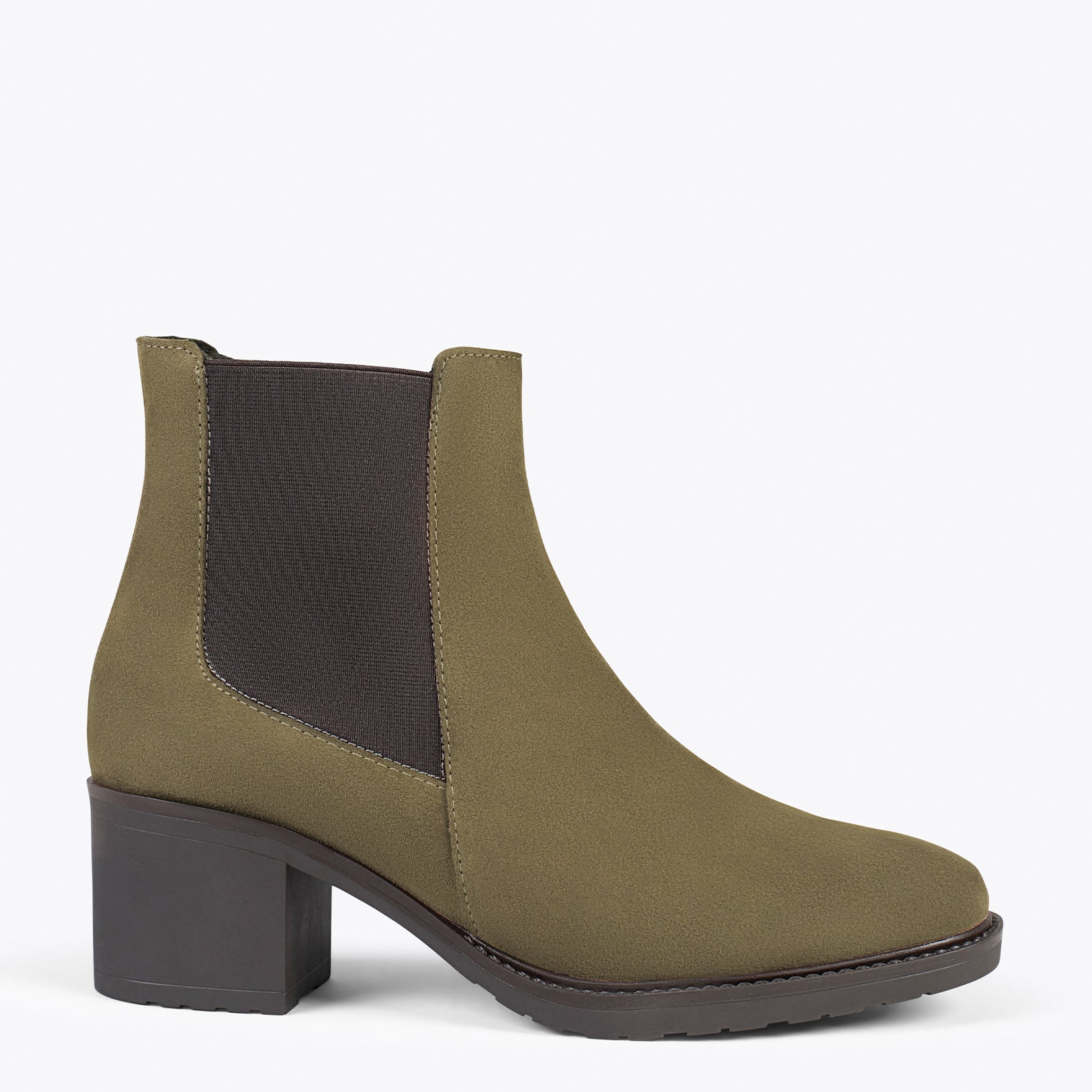 Olive green heel on sale boots