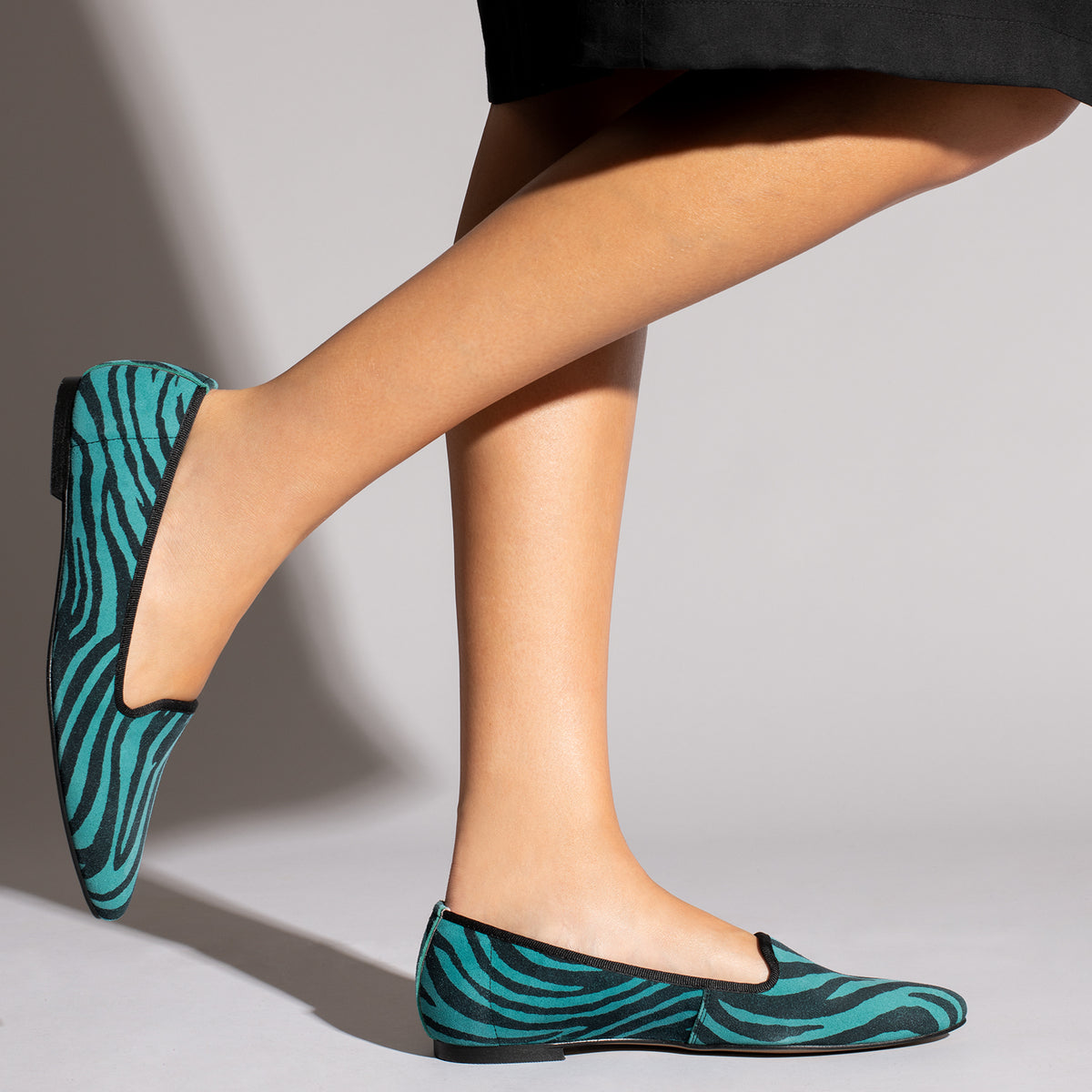 SLIPPER - Zapatos planos Animal Print TURQUESA