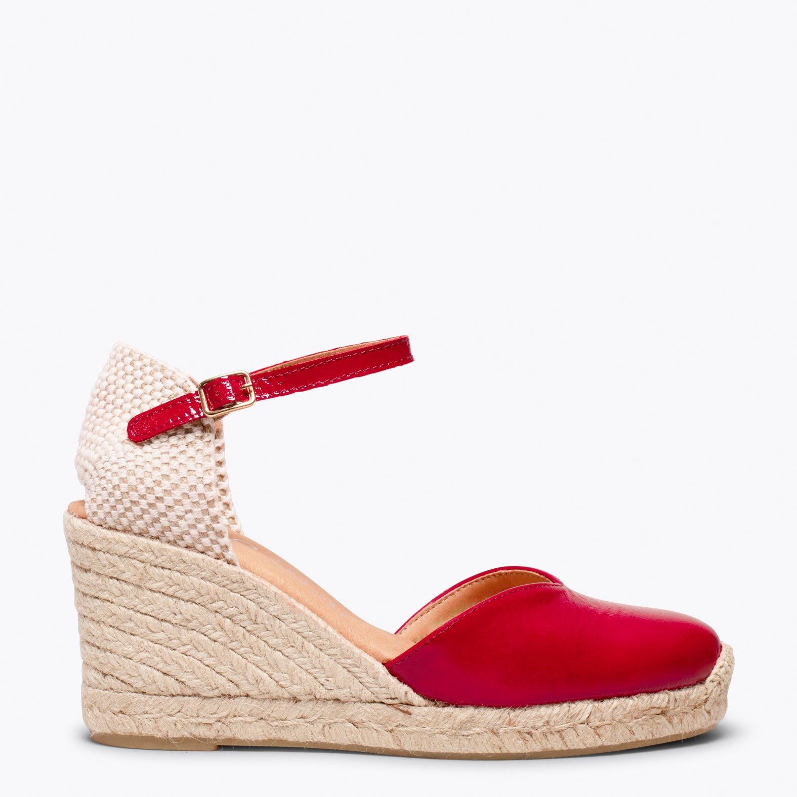 NERJA PATENT RED patent espadrille wedges miMaO