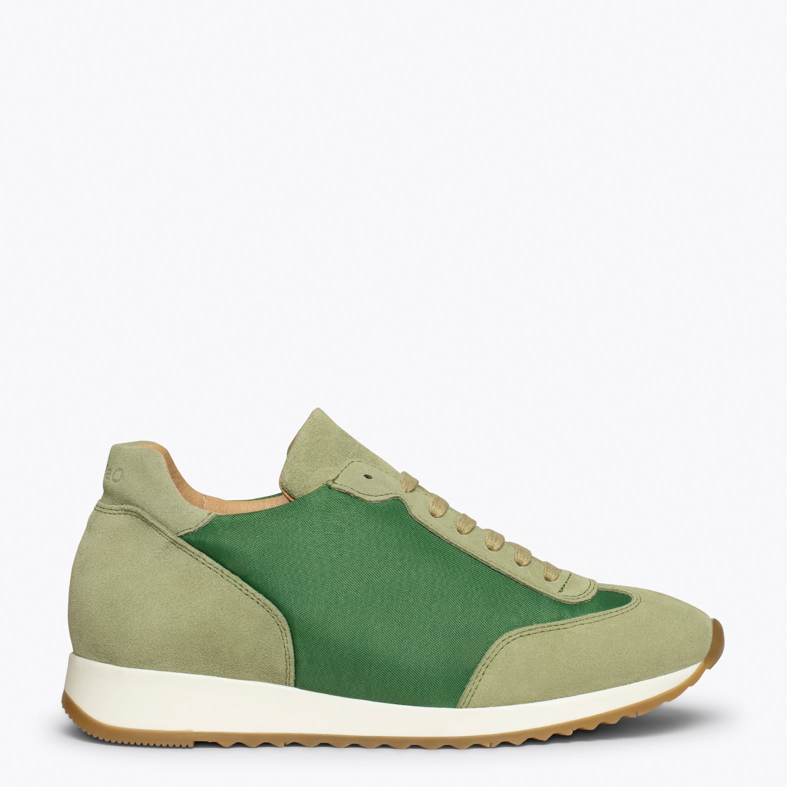 CASUAL - Sneakers cuir VERT et nylon