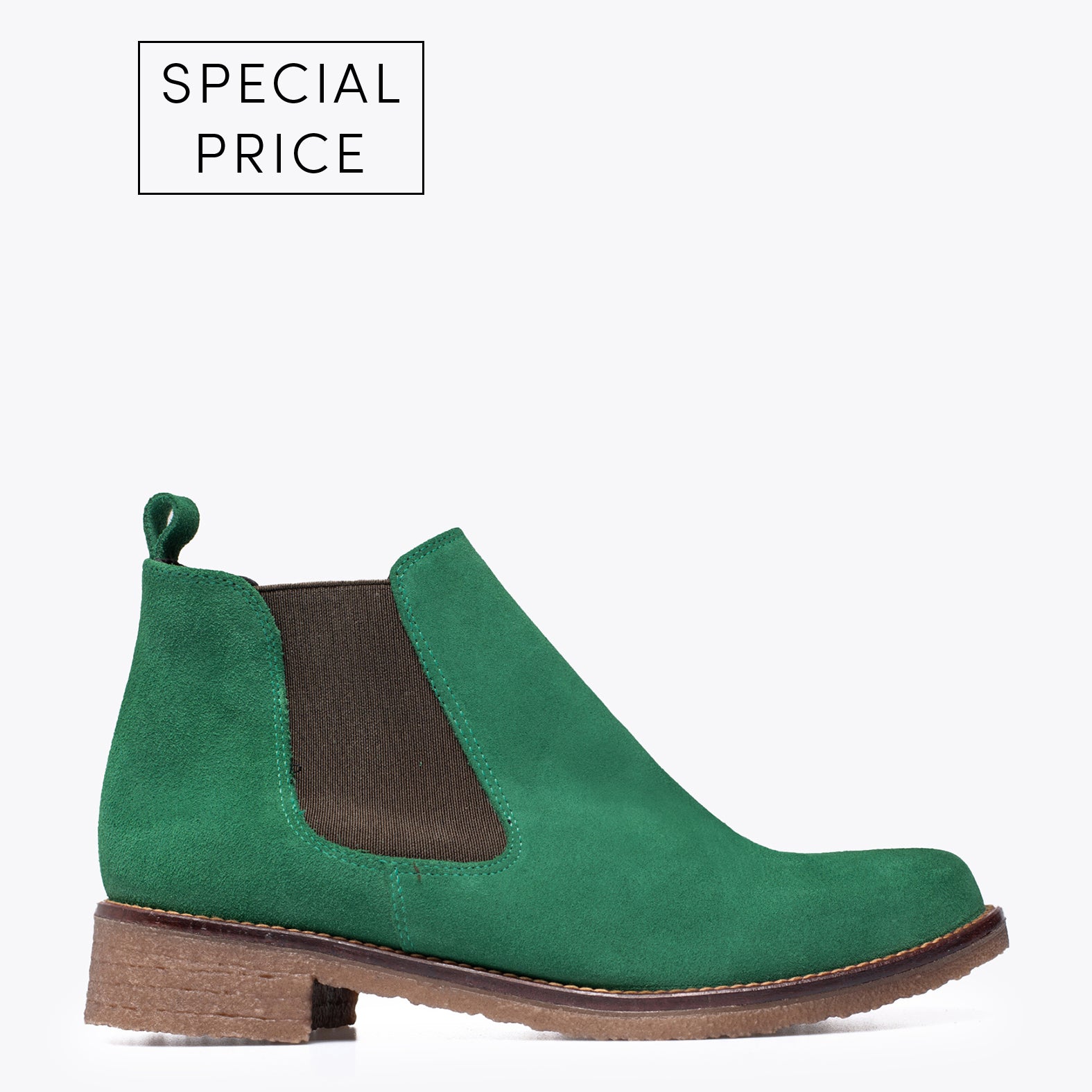 CHELSEA - Chelsea GREEN Leather Ankle Boots