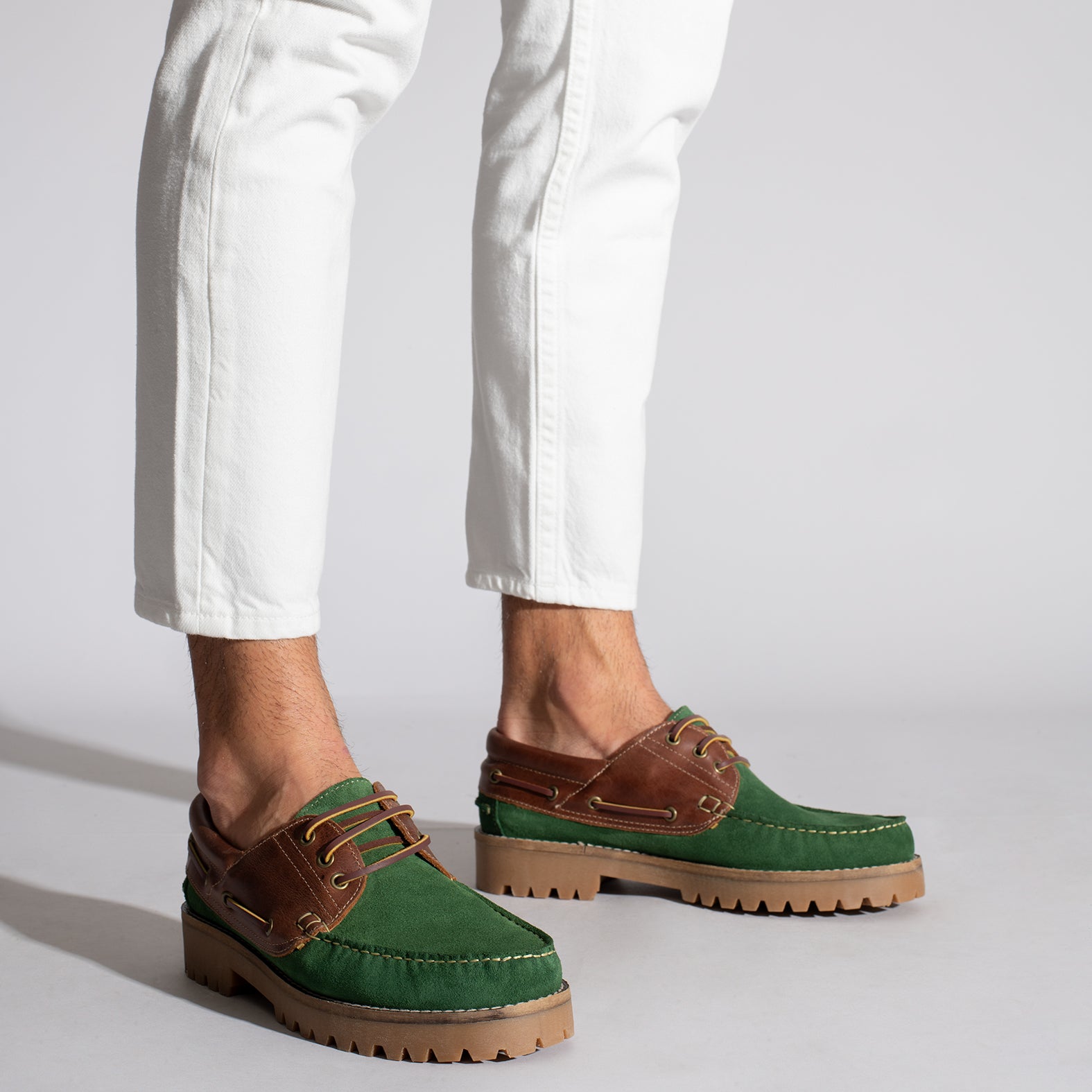 NÁUTICO Zapatos de cordones para hombre VERDE