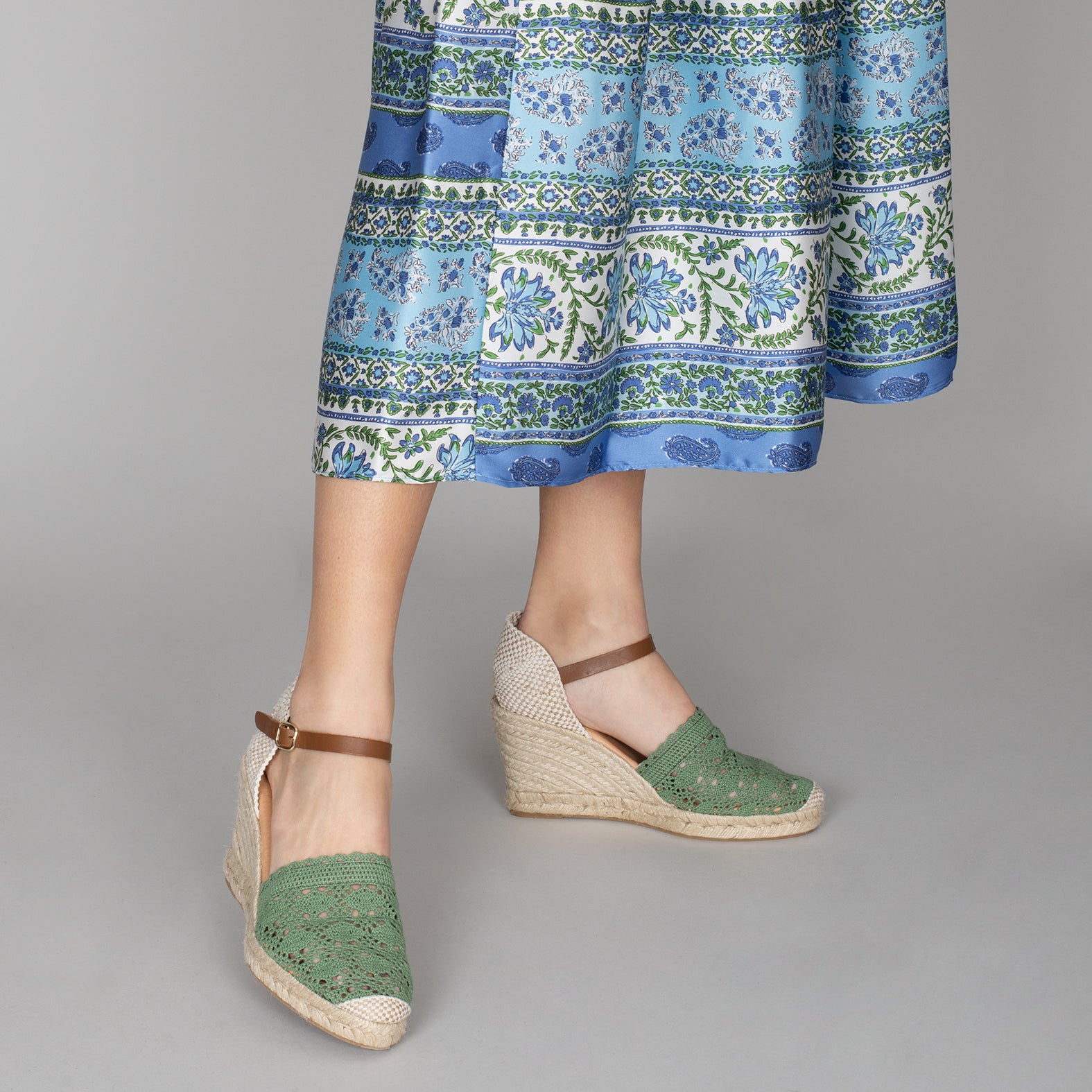 IBIZA - Alpargatas de ganchillo VERDE