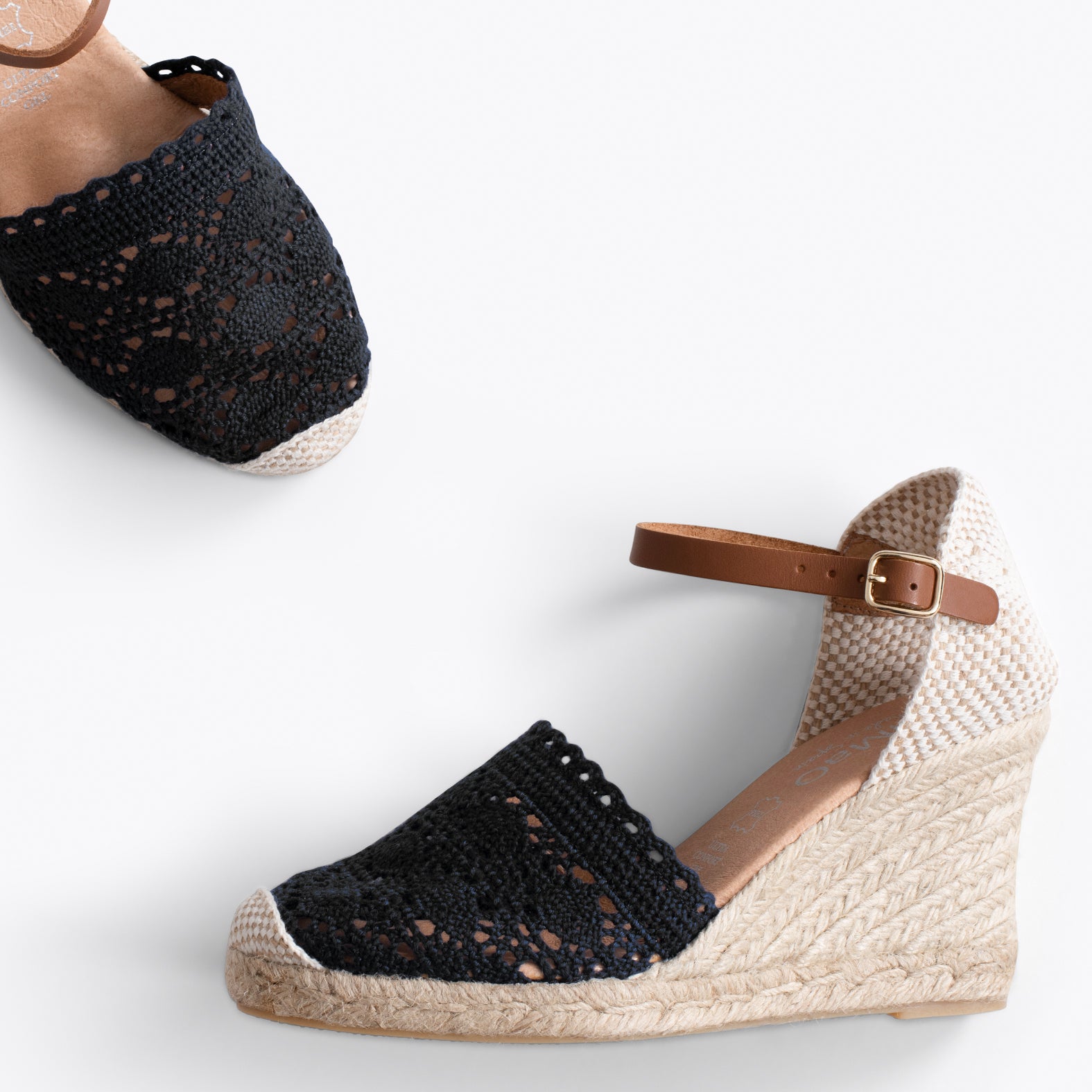 IBIZA – BLACK crocheted espadrilles
