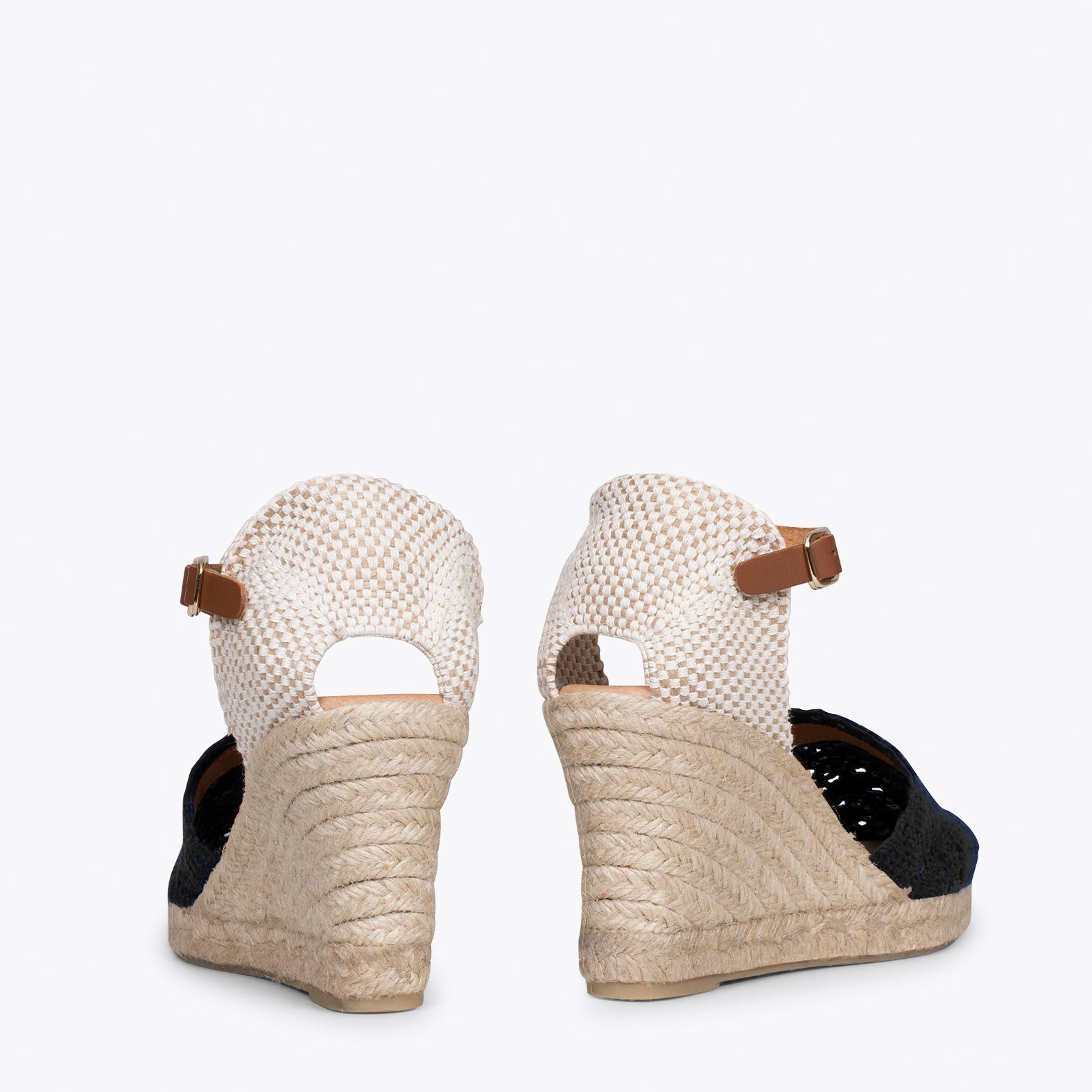 IBIZA – BLACK crocheted espadrilles