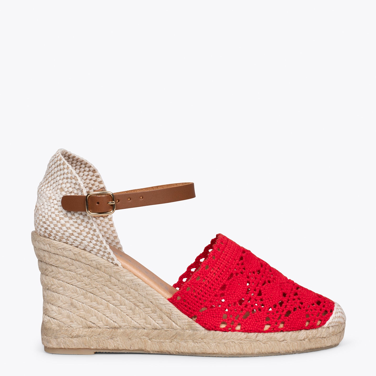 IBIZA – RED crocheted espadrilles