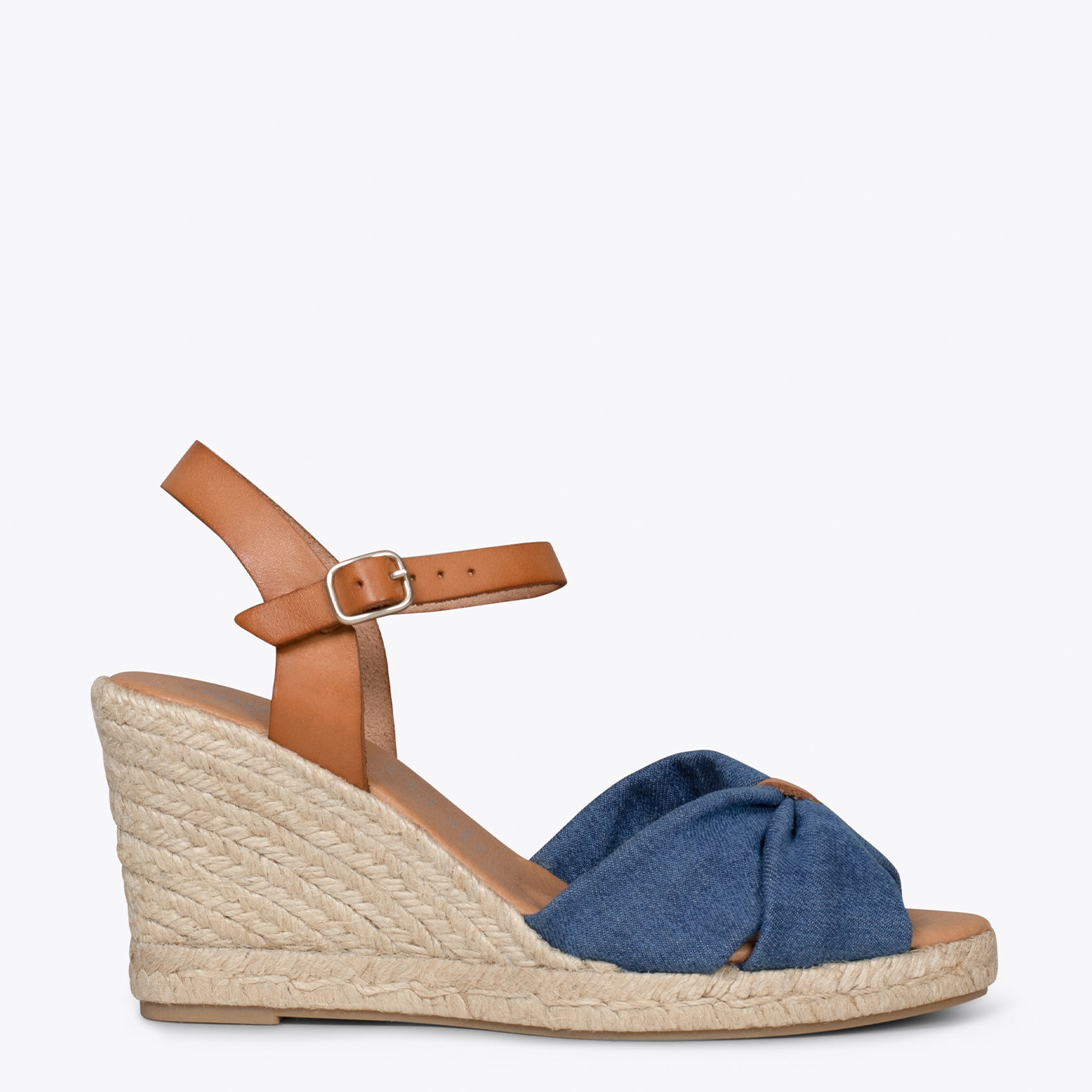 PALMA – DENIM high heel espadrilles