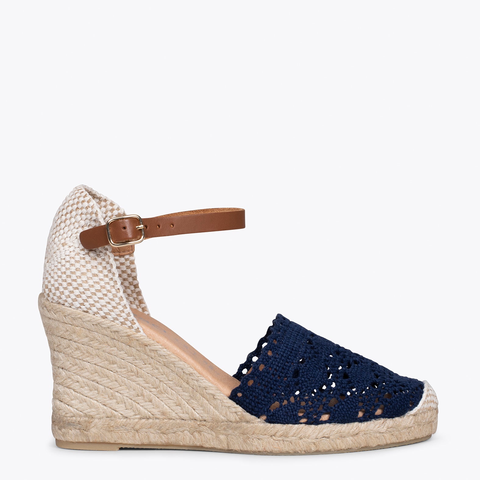 IBIZA – NAVY crocheted espadrilles