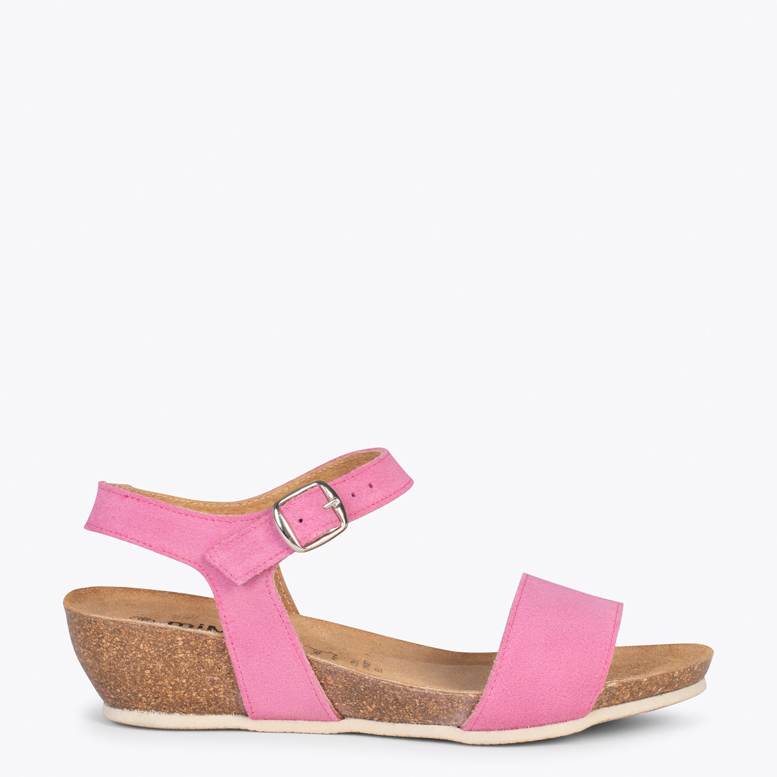 OAK – Sandalias Bio de serraje con cuña ROSA