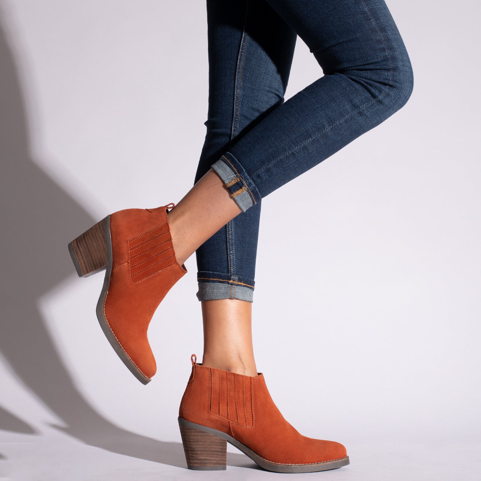 ALABAMA - Bottines country à élastique TUILE