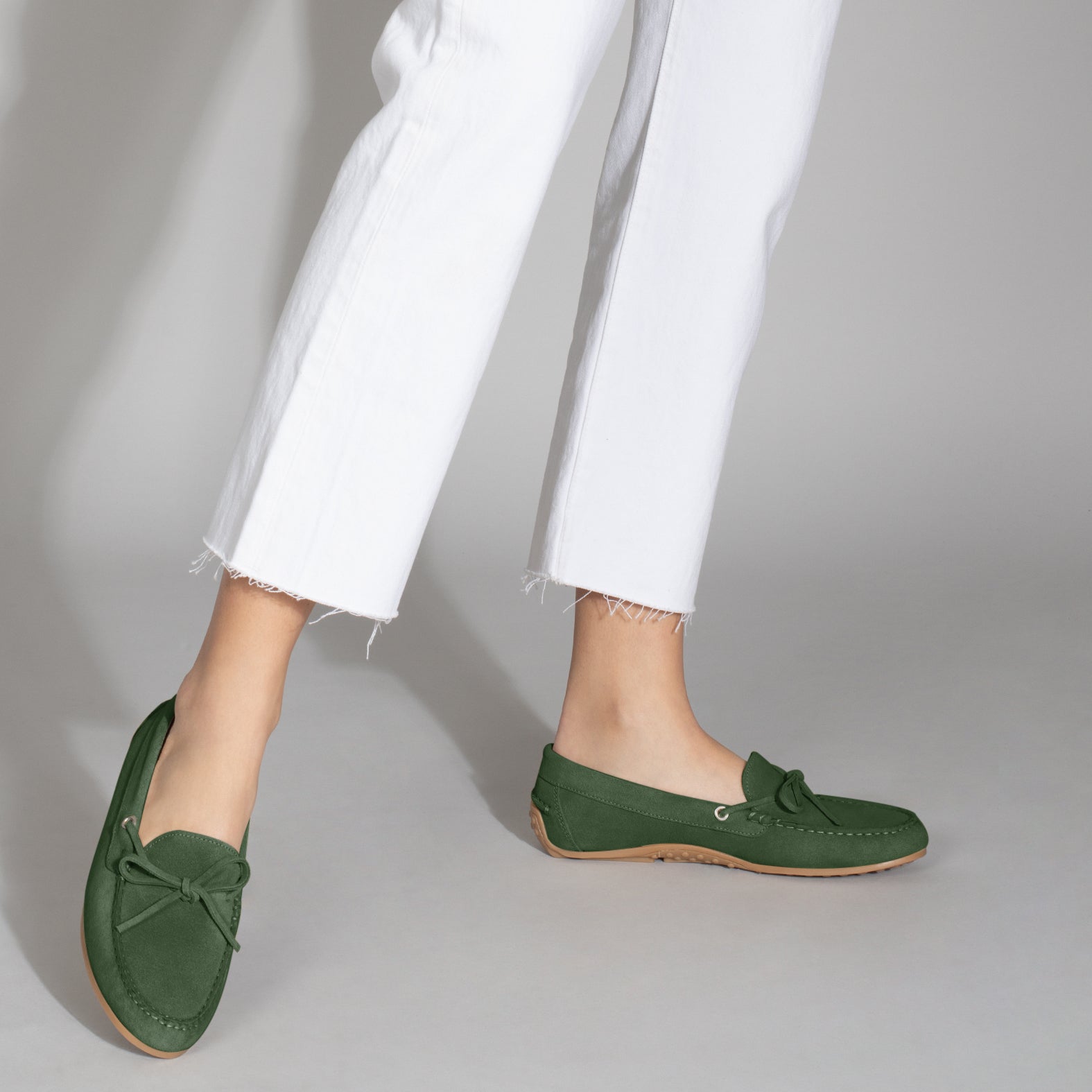 LAZO - Mocasines VERDES de mujer con plantilla extraíble