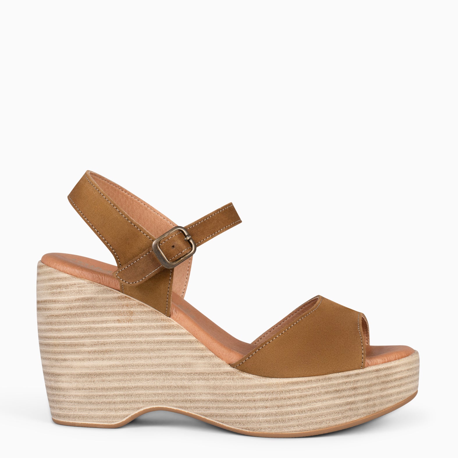 SIDNEY – BROWN wedge sandals