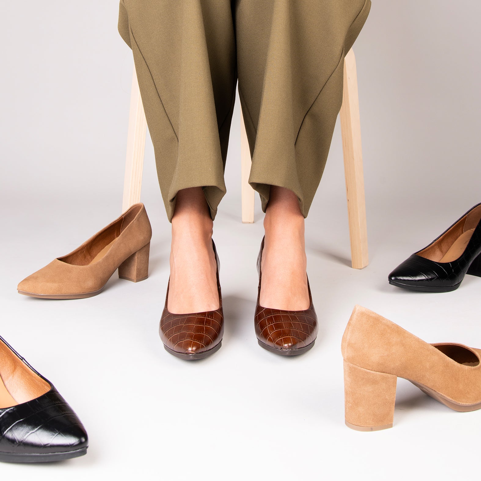 URBAN SAUVAGE S – BROWN coco textured high heels