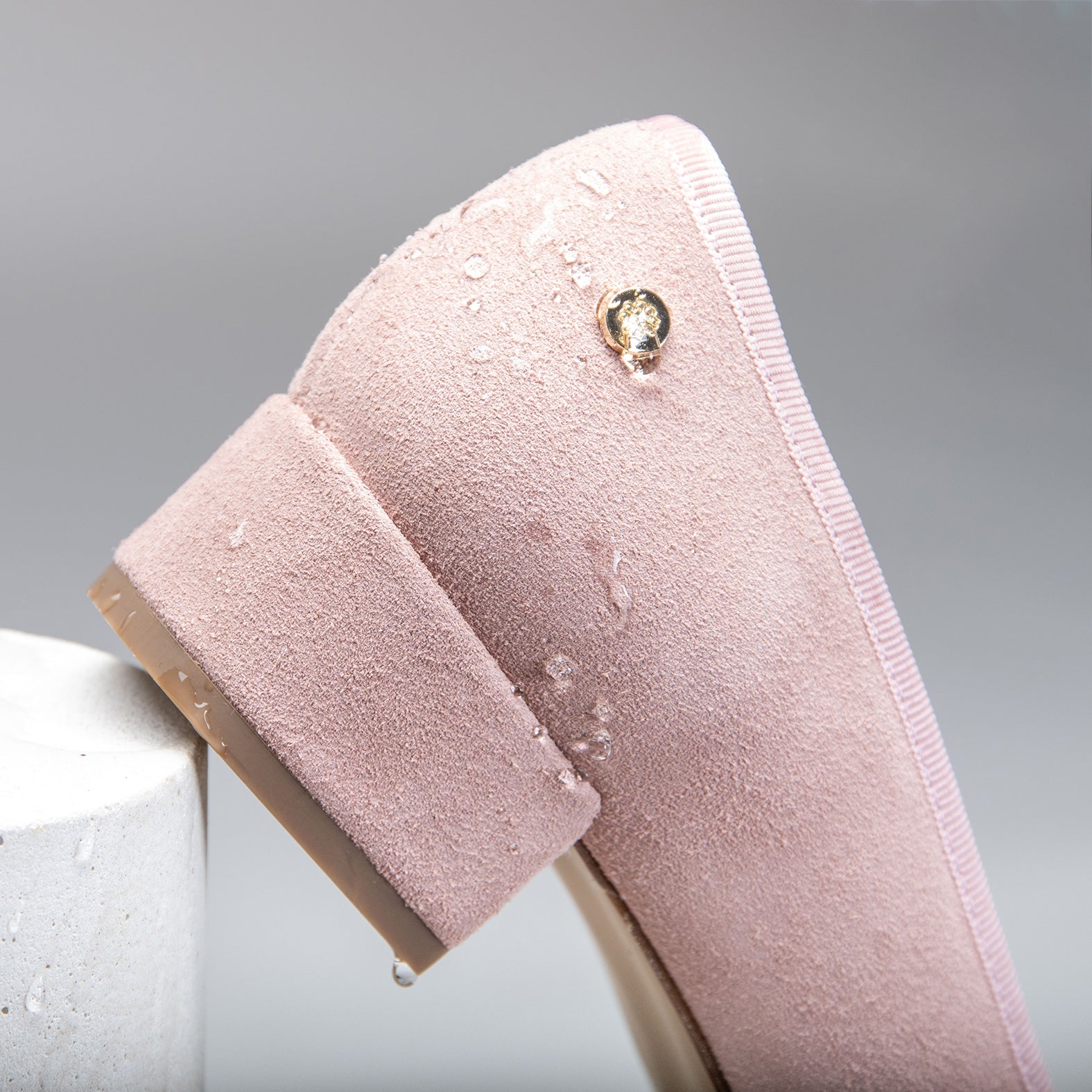 NINA – PURPLE Ballerina low heel in suede leather