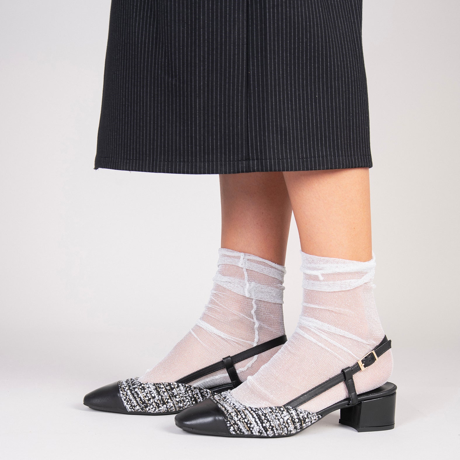 AUDREY – TWEED sling-back ballerina | miMaO ®