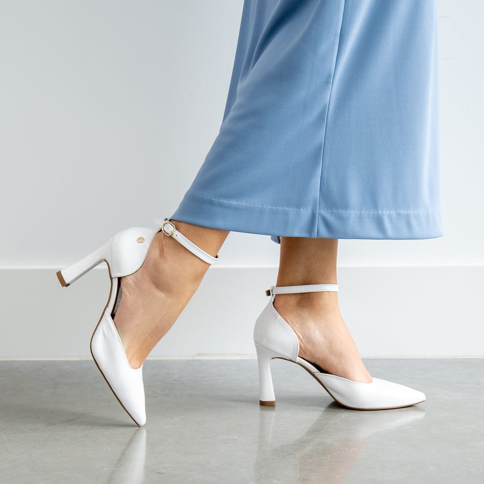 AINHOA - Zapato de tacón punta fina BLANCO