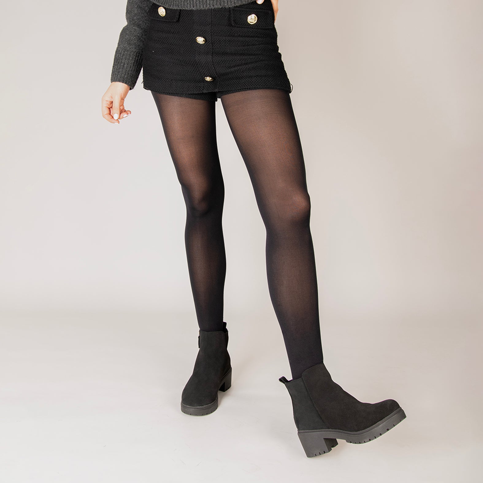 POP - Botín de piel hidrófugo BEIGE