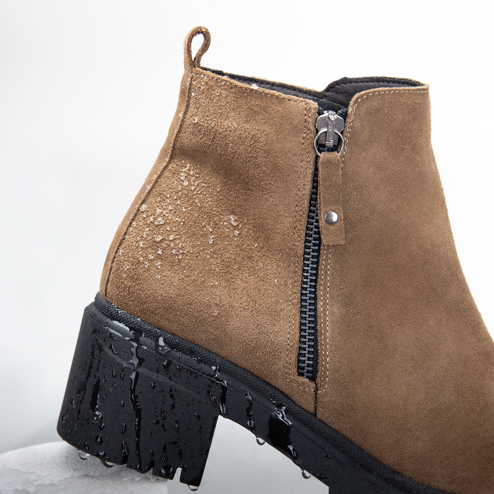 POP - Botín de piel hidrófugo NEGRO