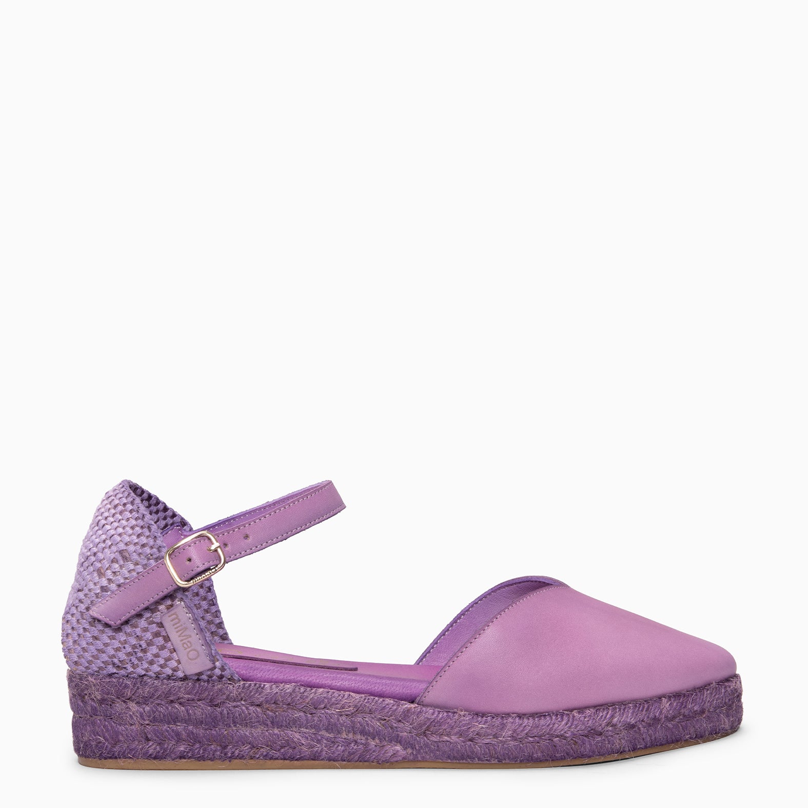 PRAVIA - Cuña de esparto con tintado natural VIOLETA