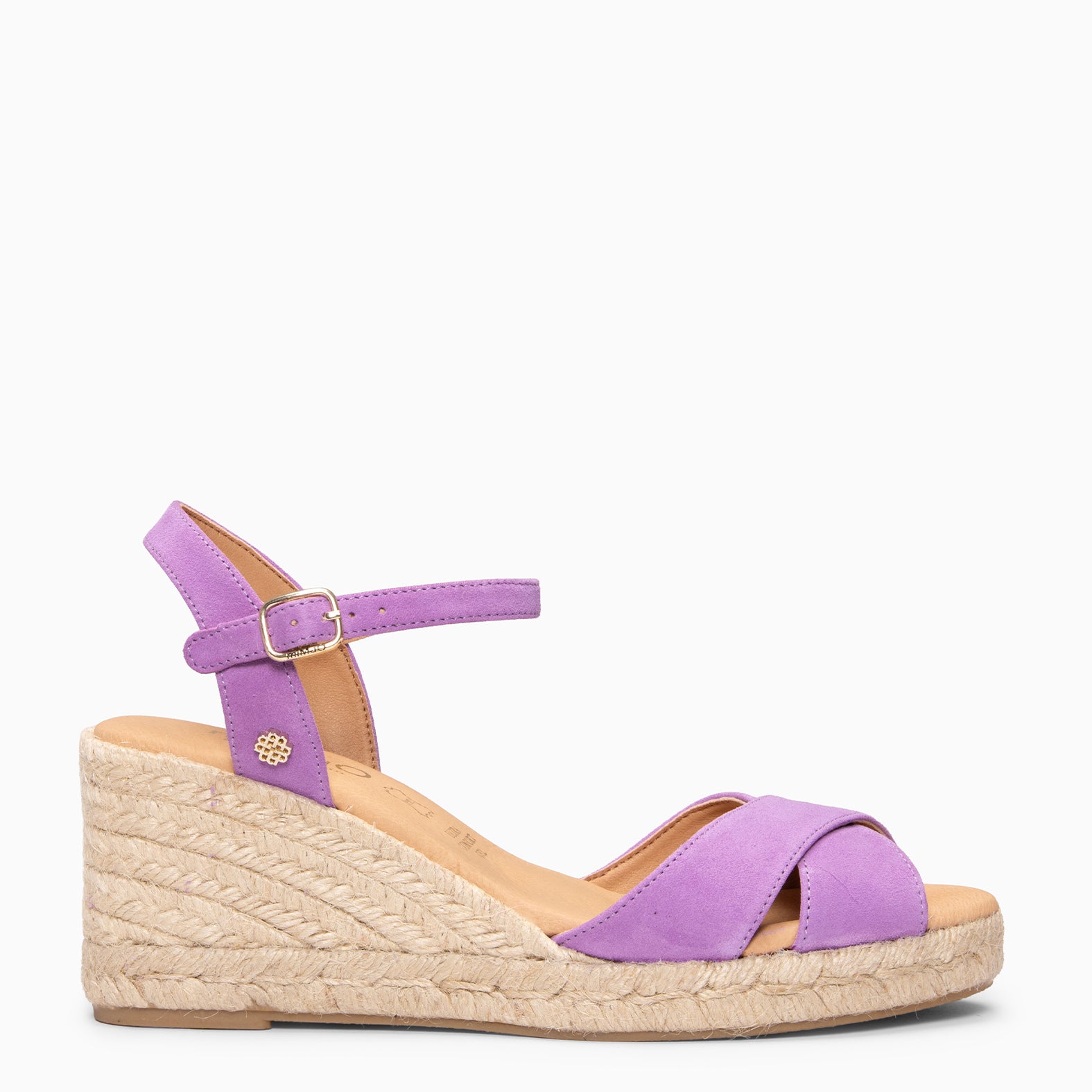 CALPE - Espadrilles à talon en daim MAUVE