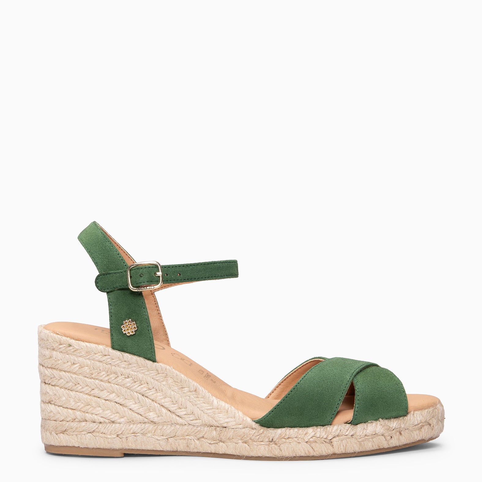 CALPE - Espadrilles à talon en daim VERT