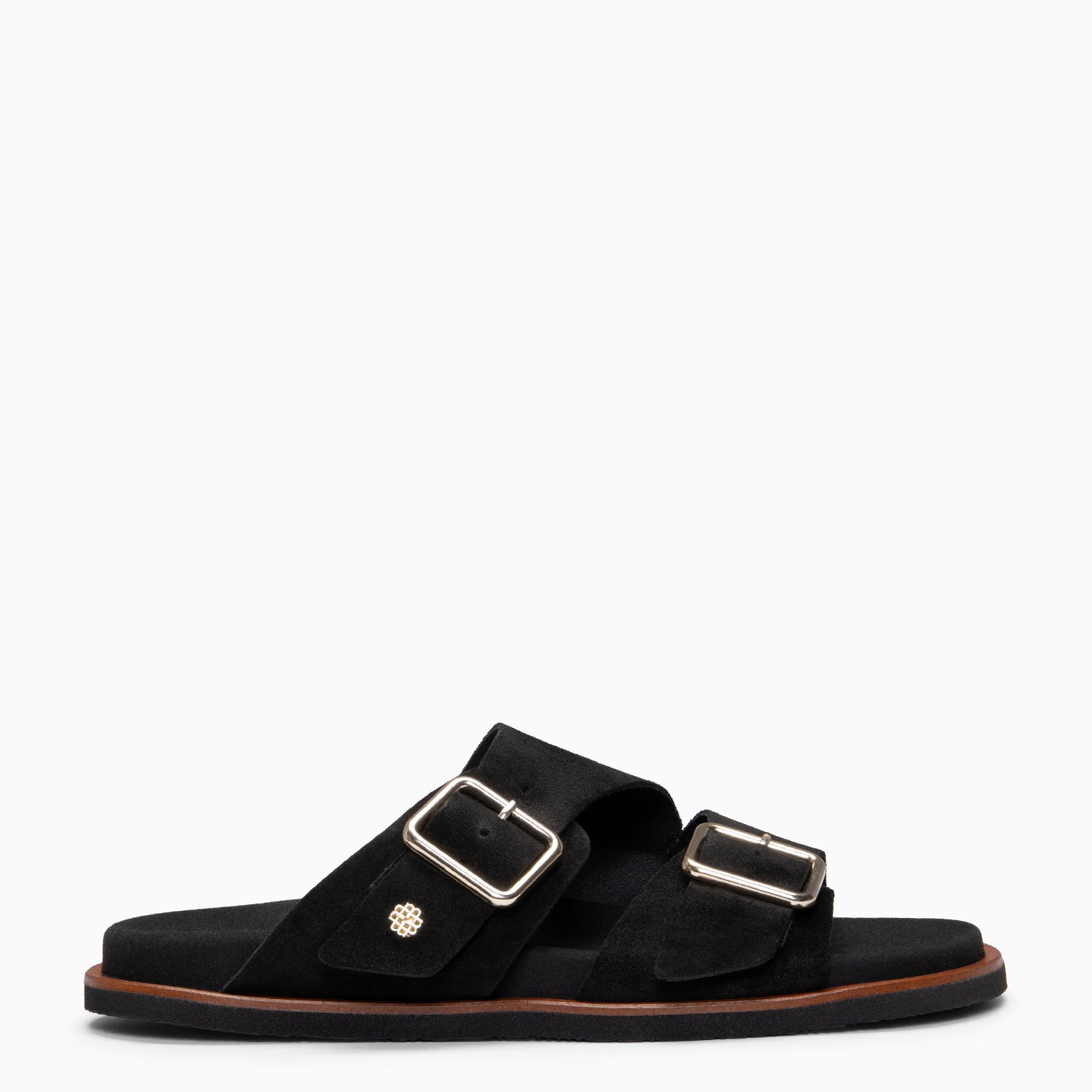 FRIDA - Sandalias tipo pala de ante NEGRO
